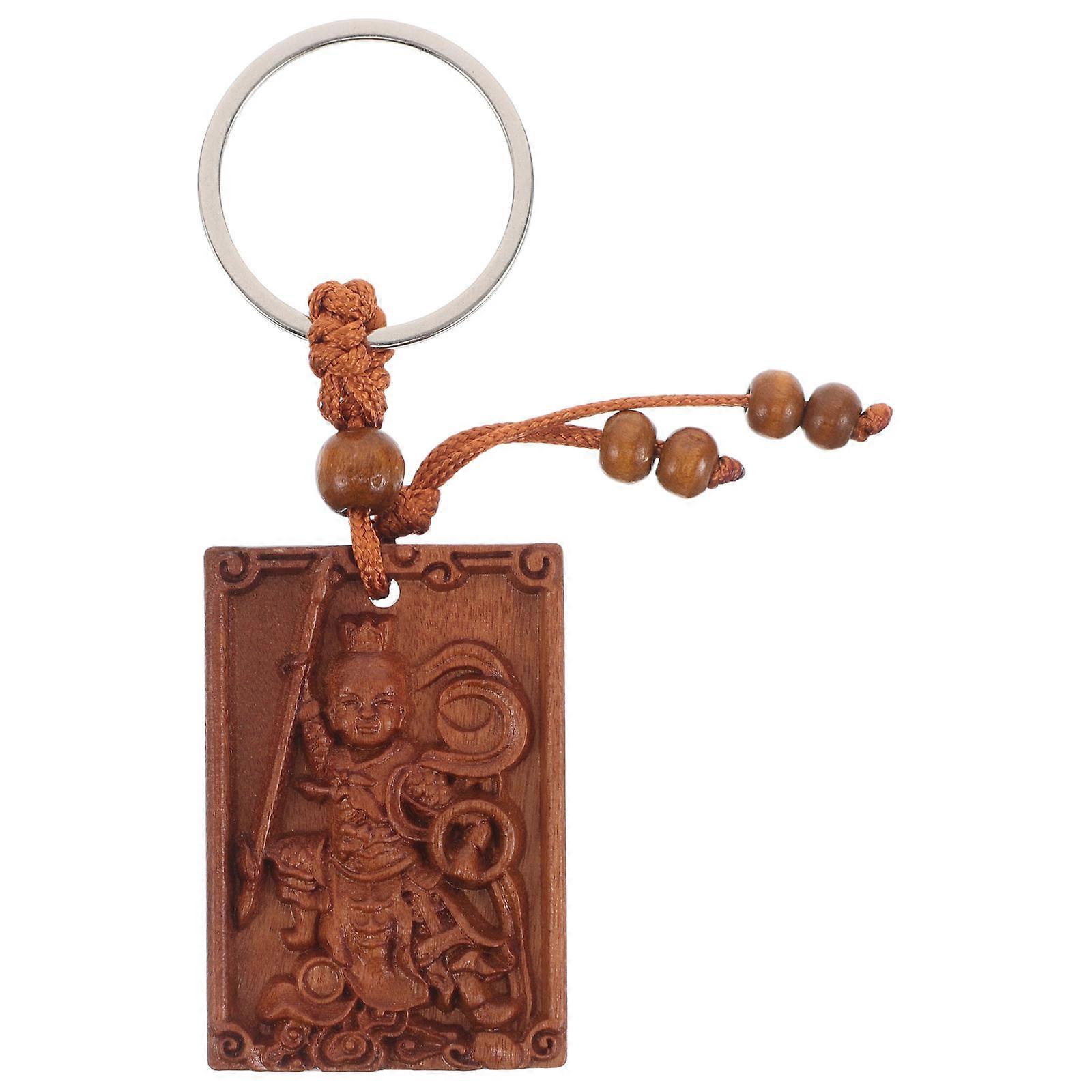 Wooden Keychain Pendant Wood Craftsmanship Ideal for Bag Decor and Car Keys