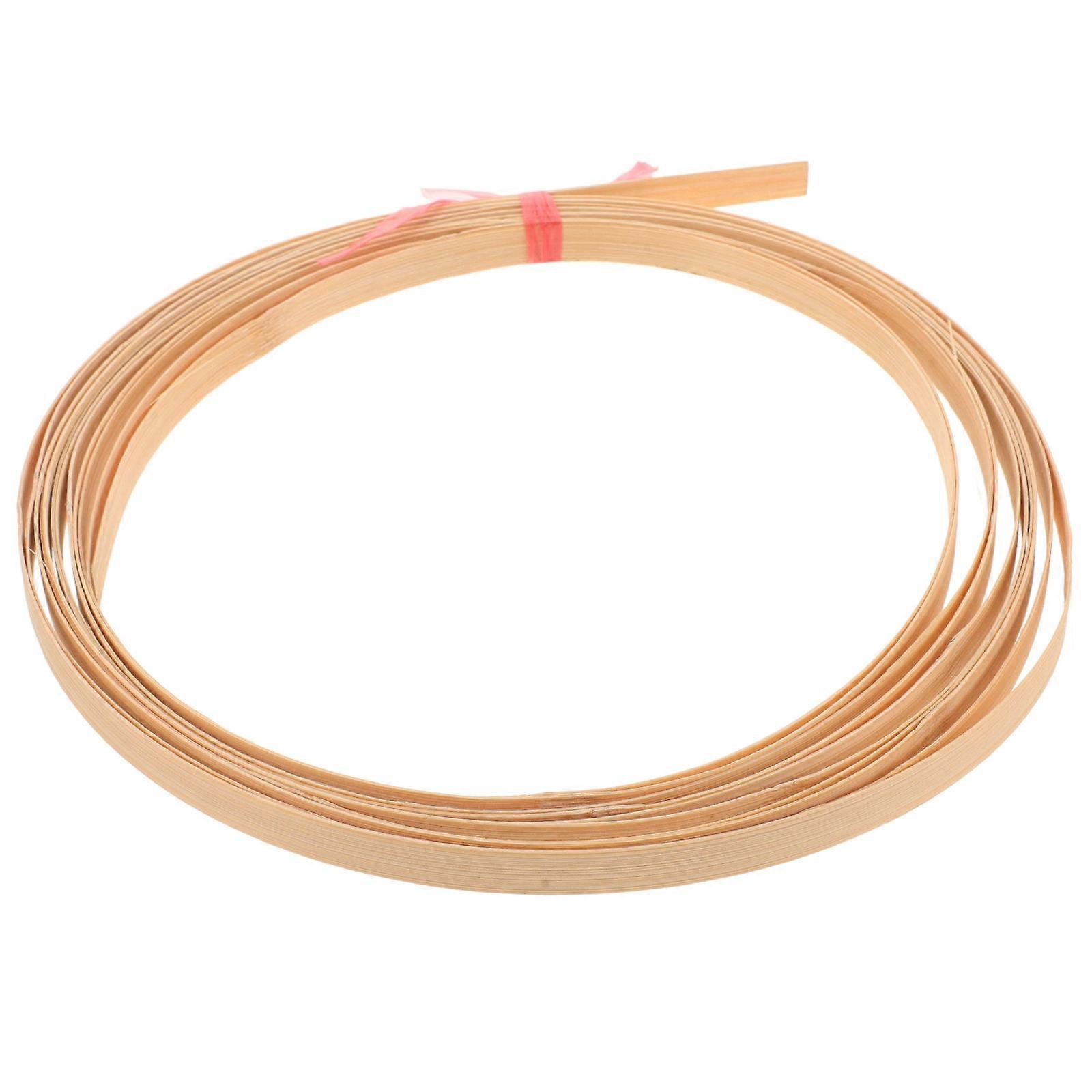 Material Strip Bamboo Strip For Diy Weaving Crafts Smooth Surface Flat Strip Beige 400.00X1.00X0.10CM 2 Rolls