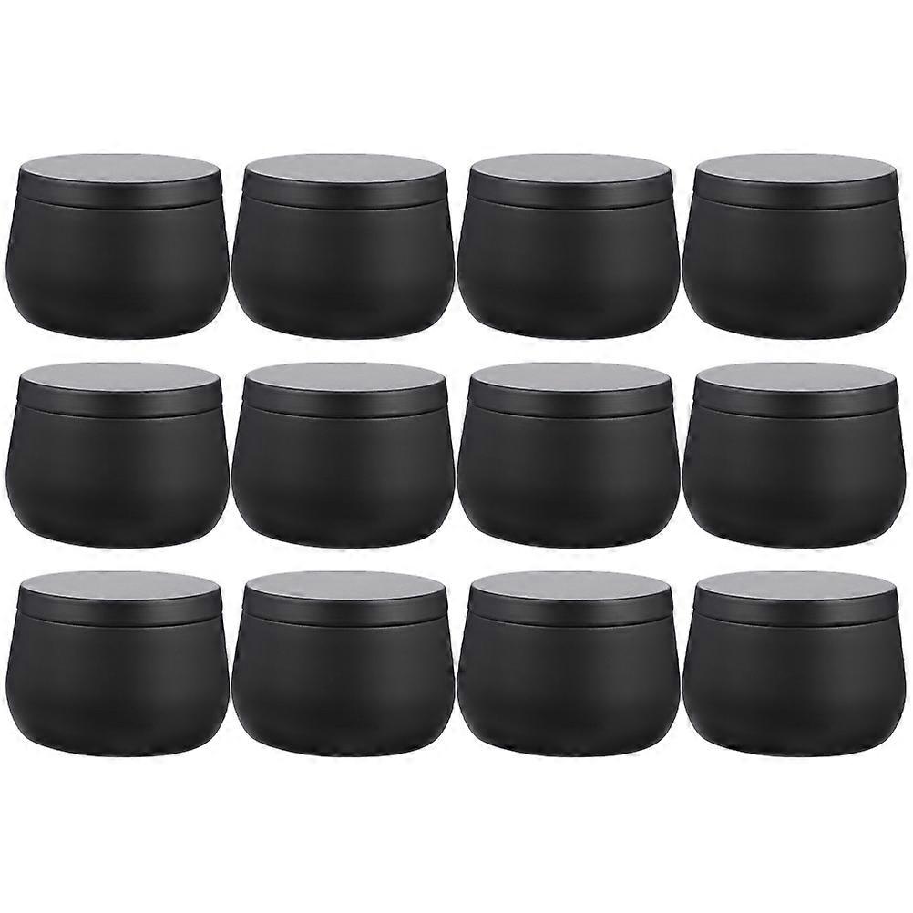 Here's a polished and professional product description based on your title:
**12pcs Round Tinplate Tea Cans with Sealed Lids – Vintage Style