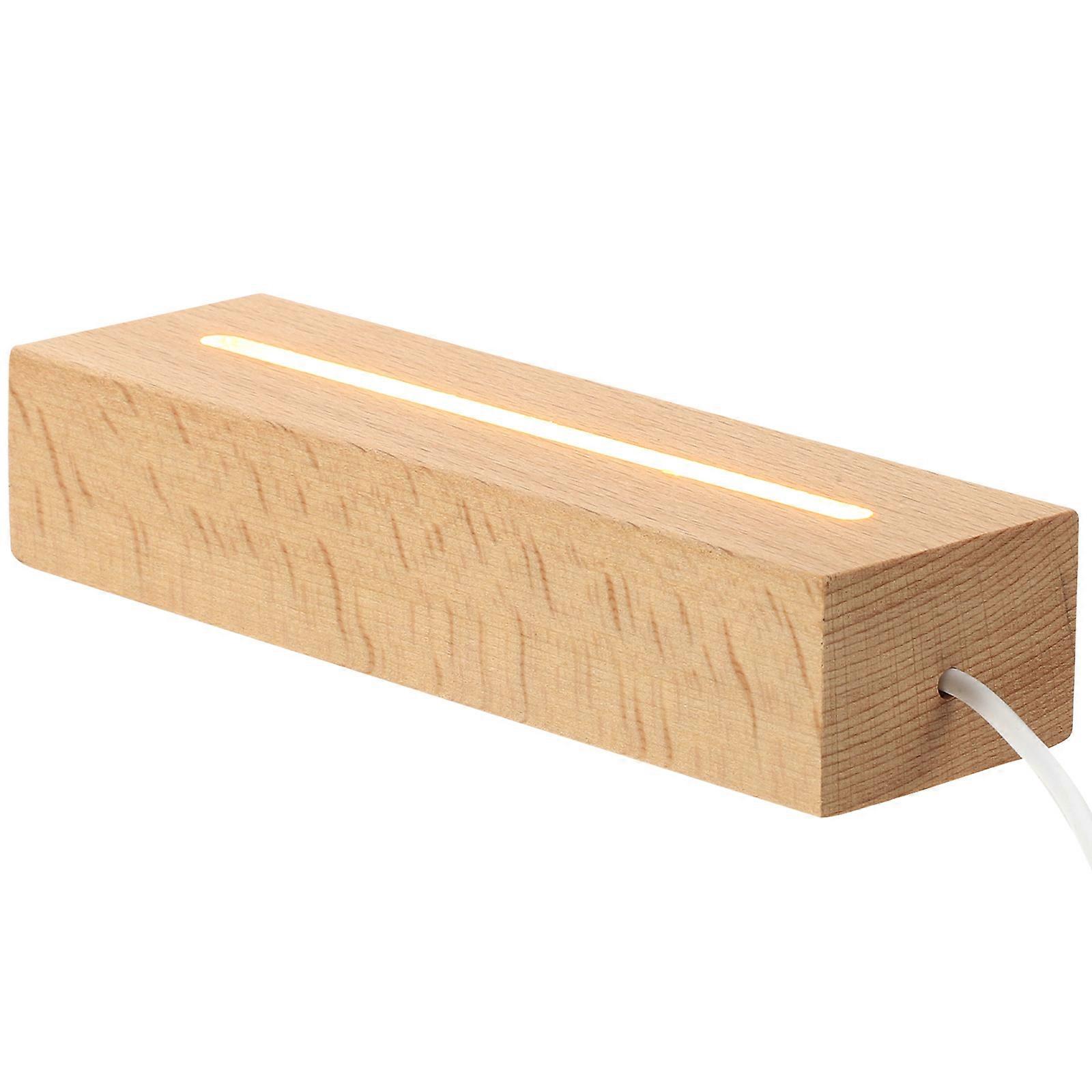 Plastic Wood LED Base with Warm Light Effect for Decoration Assorted Color USB Interface