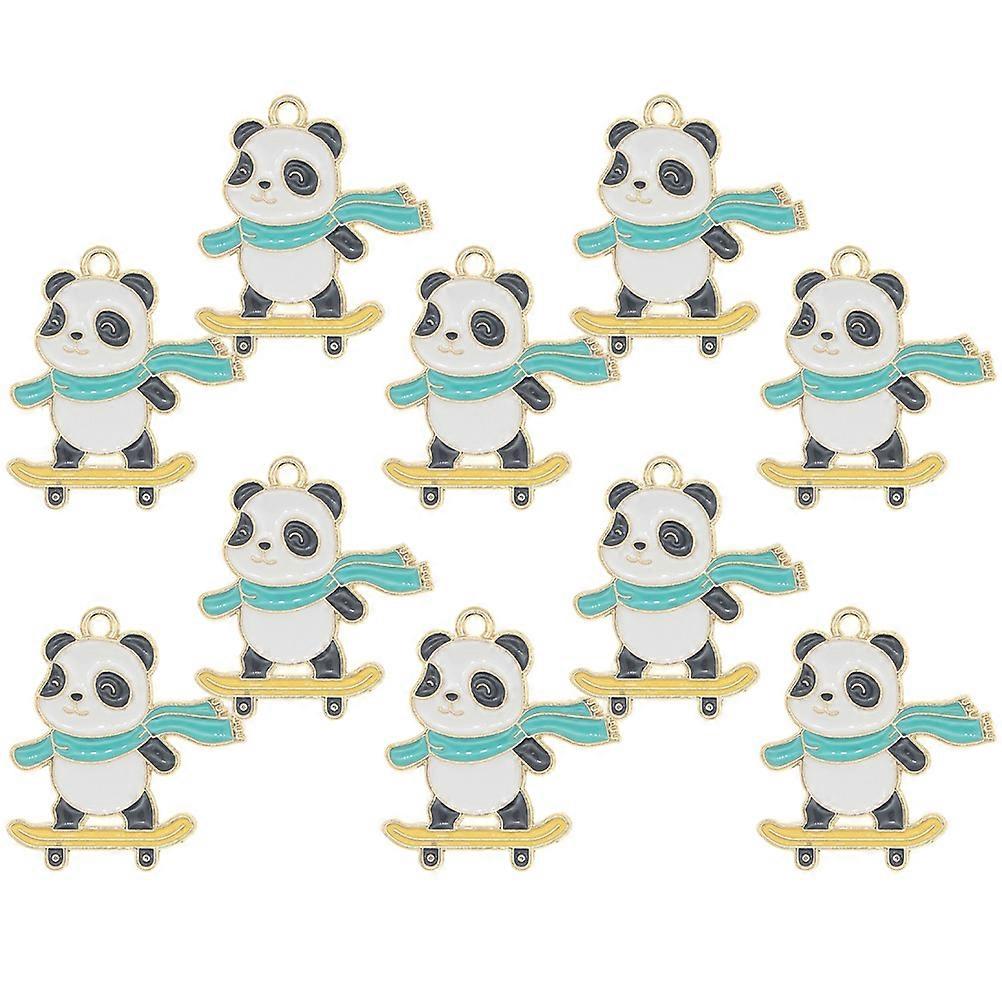 Panda Pendant Bag Charm Backpack Accessory Assorted Color 0.2X2.8X3CM Diy Craft 10Pcs