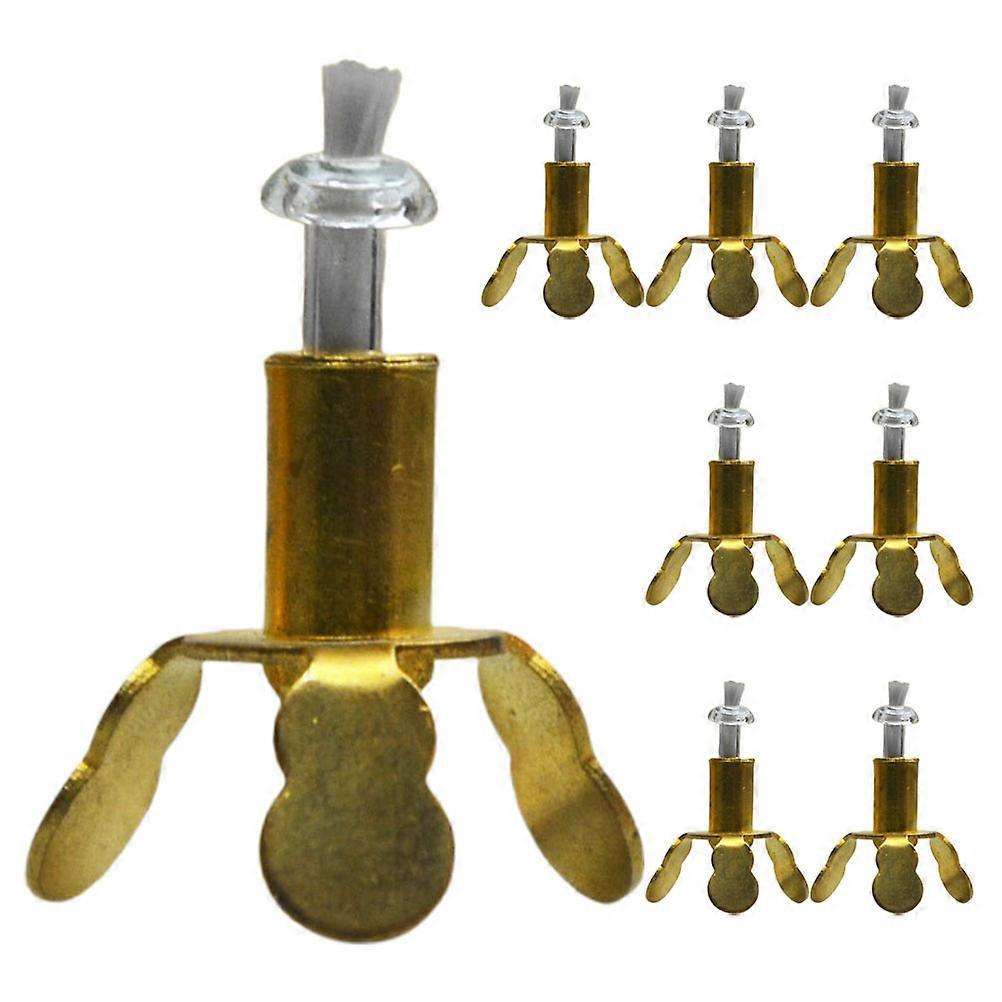 8pcs Vintage Butter Lamp Wick Holder, Sturdy Design for Oil Lamps, Elegant Buddhist Decor Accessory, Compatible with Various Lamps