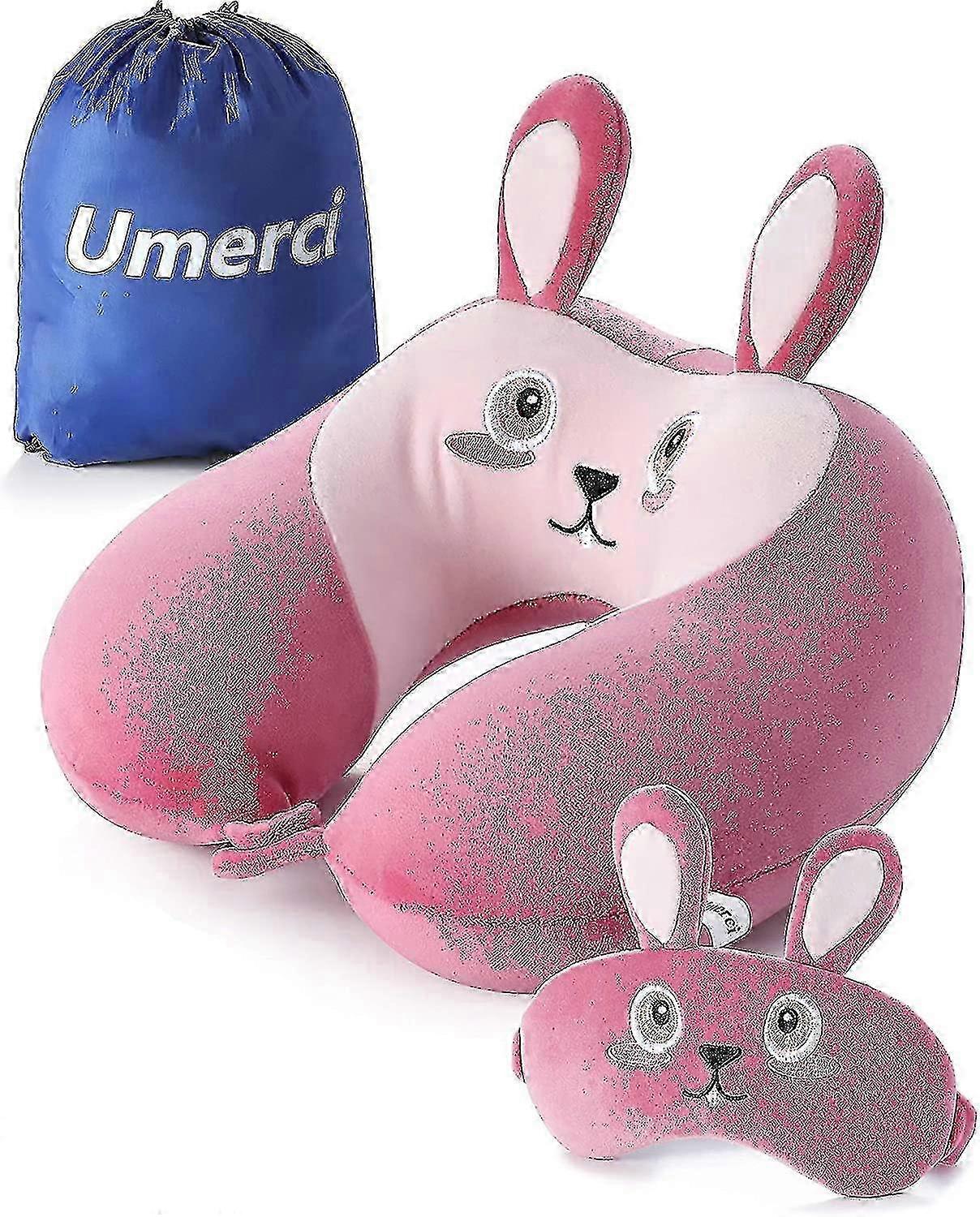 2025 Memory Foam Animal Travel Pillow, Comfortable Neck Pillow With Cute Eye Mask Lightweight Traveling Pillow For Airplane, Car, Train, Bus And Home