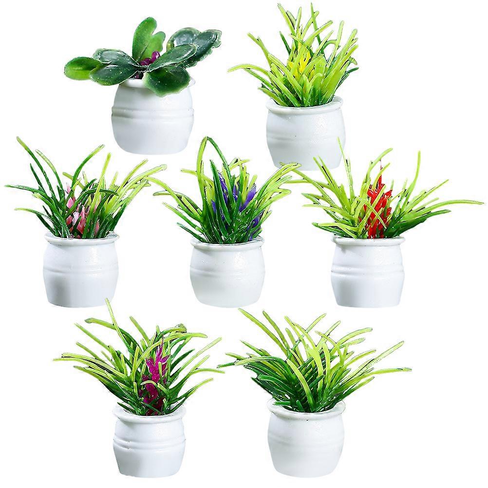 7pcs Miniature Bonsai Models Realistic Micro Landscaping Ornaments for Dollhouse Garden Decoration DIY Projects