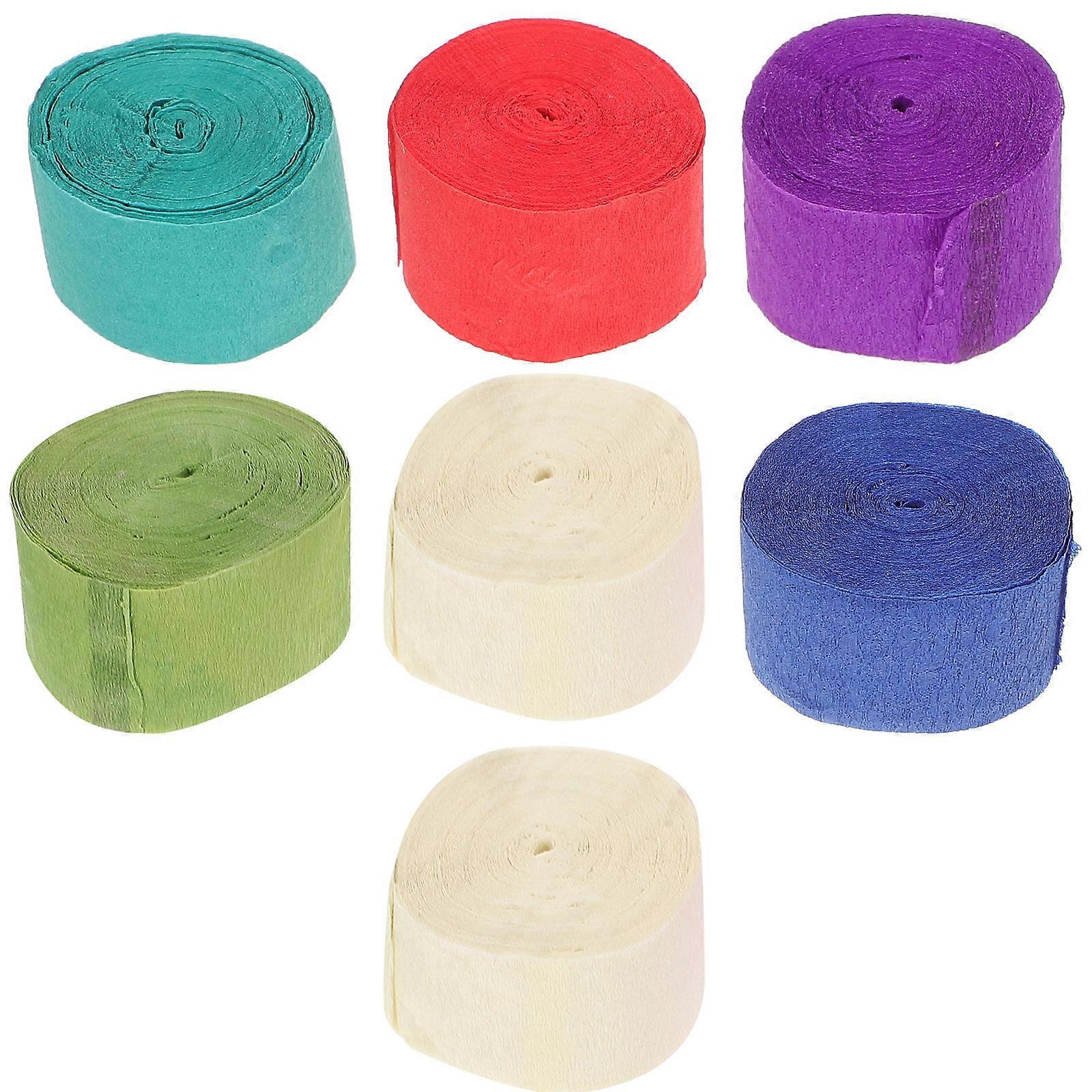 7 rullar kräppapper serpentiner idealiska för temafester Olika färg dekorativa rekvisita lämplig för alla tillfällen DIY-projekt