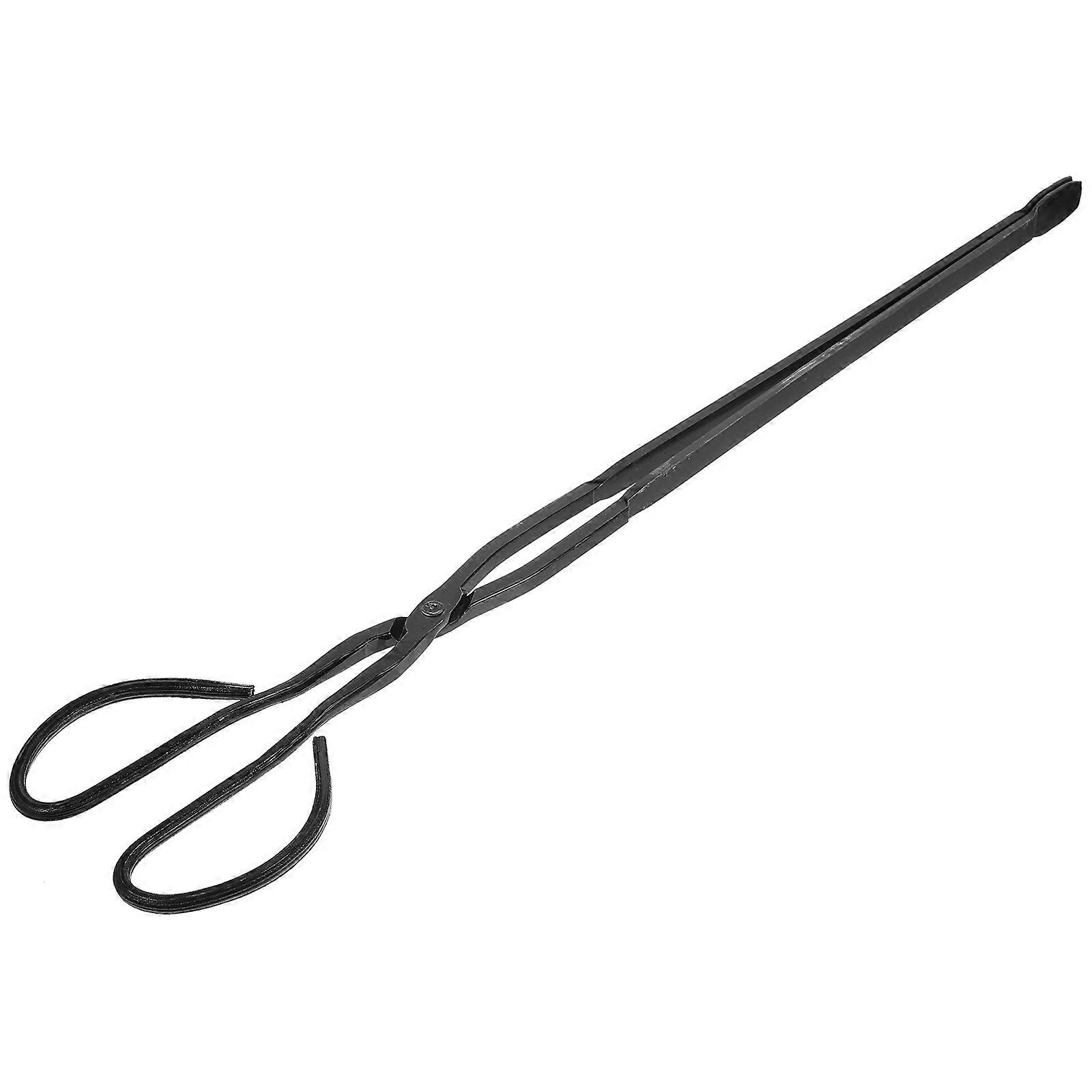 Professional Charcoal Clip for Camping Fireplace Grey Iron Tong Accessory with Durable Design