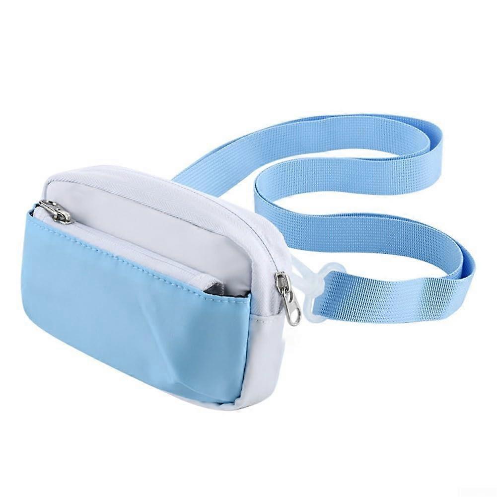 Shockproof camera bag, waterproof fabric camera case, for Kodak Printomatic, with double pockets and shoulder strap, blue and white