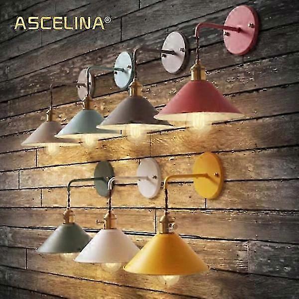 Wall lamp Modern wall lamp Color Wall lamp Attic wall lamp with on/off light American country living room Study lamp (without lamps)2024 New Explosion