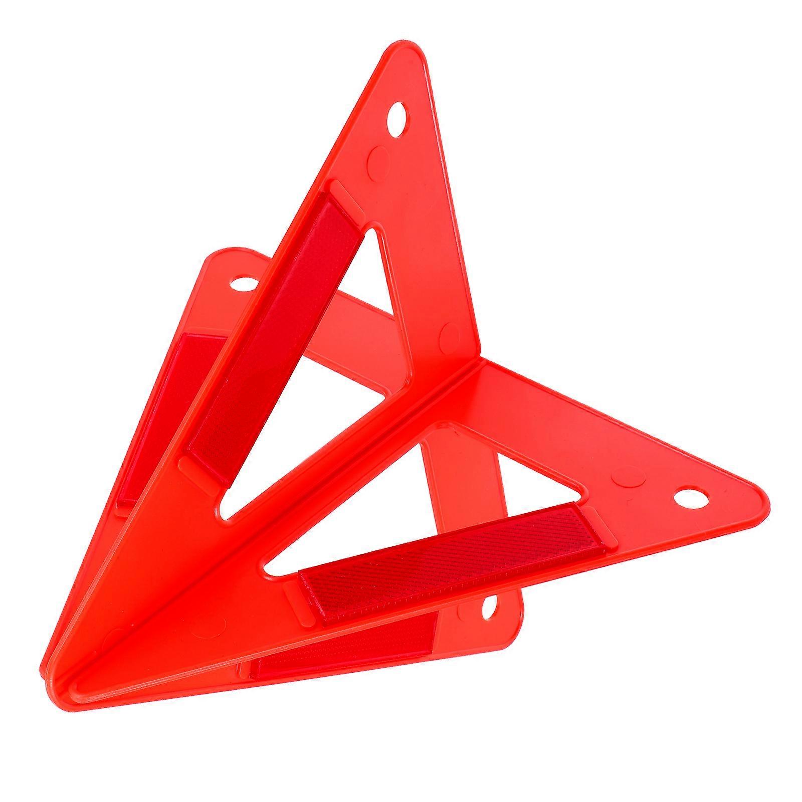 Emergency Warning Triangle Reflective Triangle Road Sign For Drivers PVC Material 1Set
