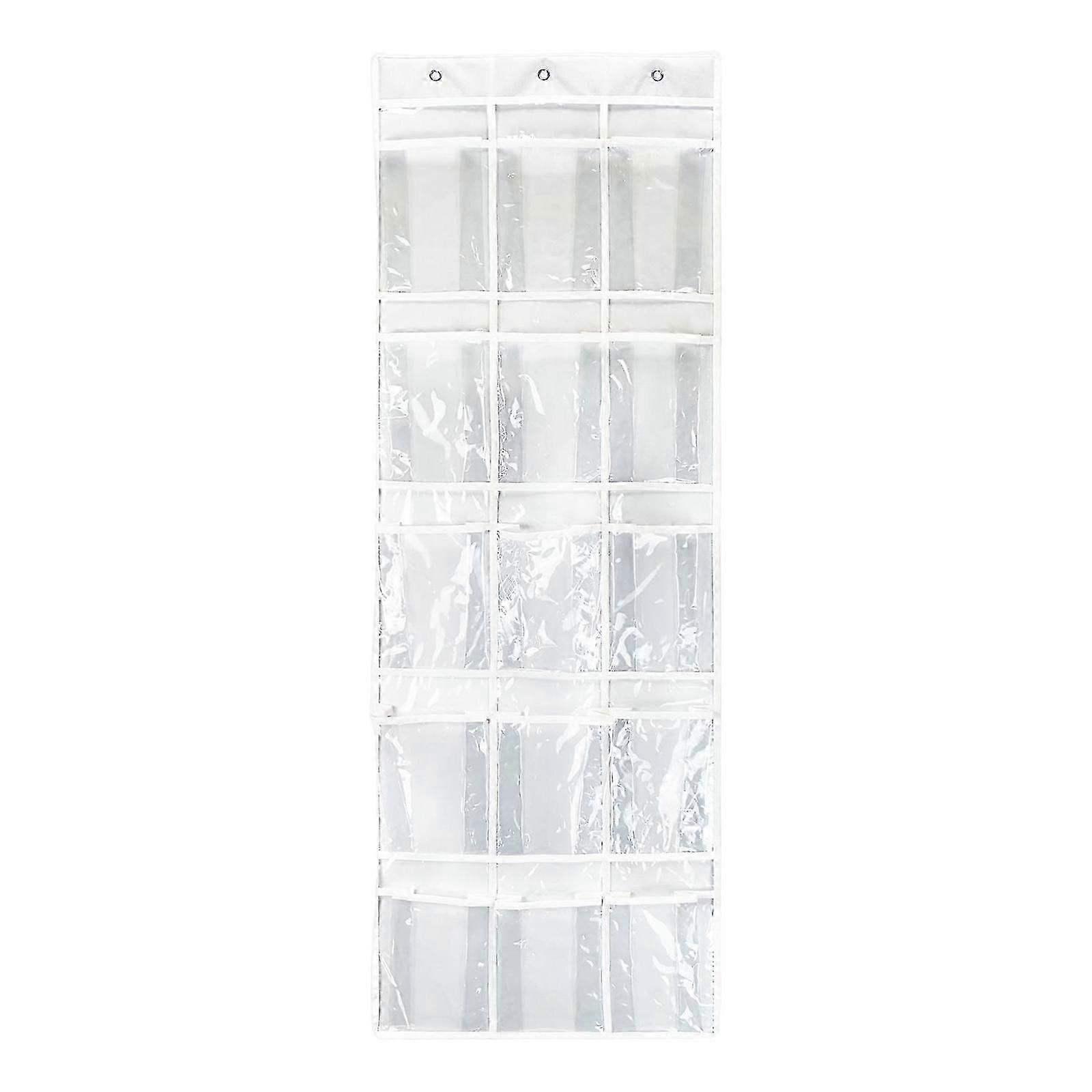 Wall Shelf Wardrobe Storage Bags with 15 Clear Pockets for Socks Stocking