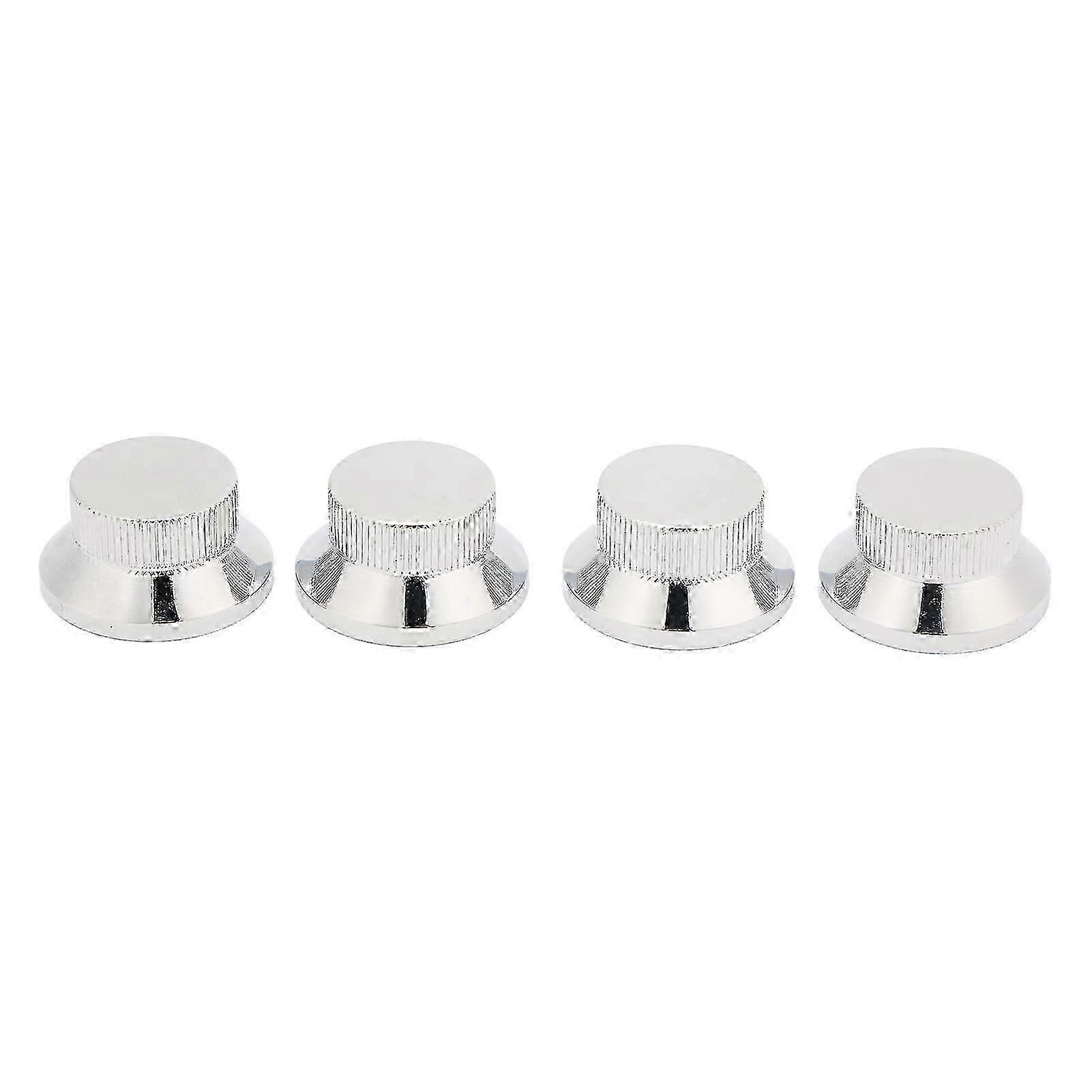 4Pcs Top Hat Knobs Electric Guitar Volume Tone Control Metal for Potentiometer Bass