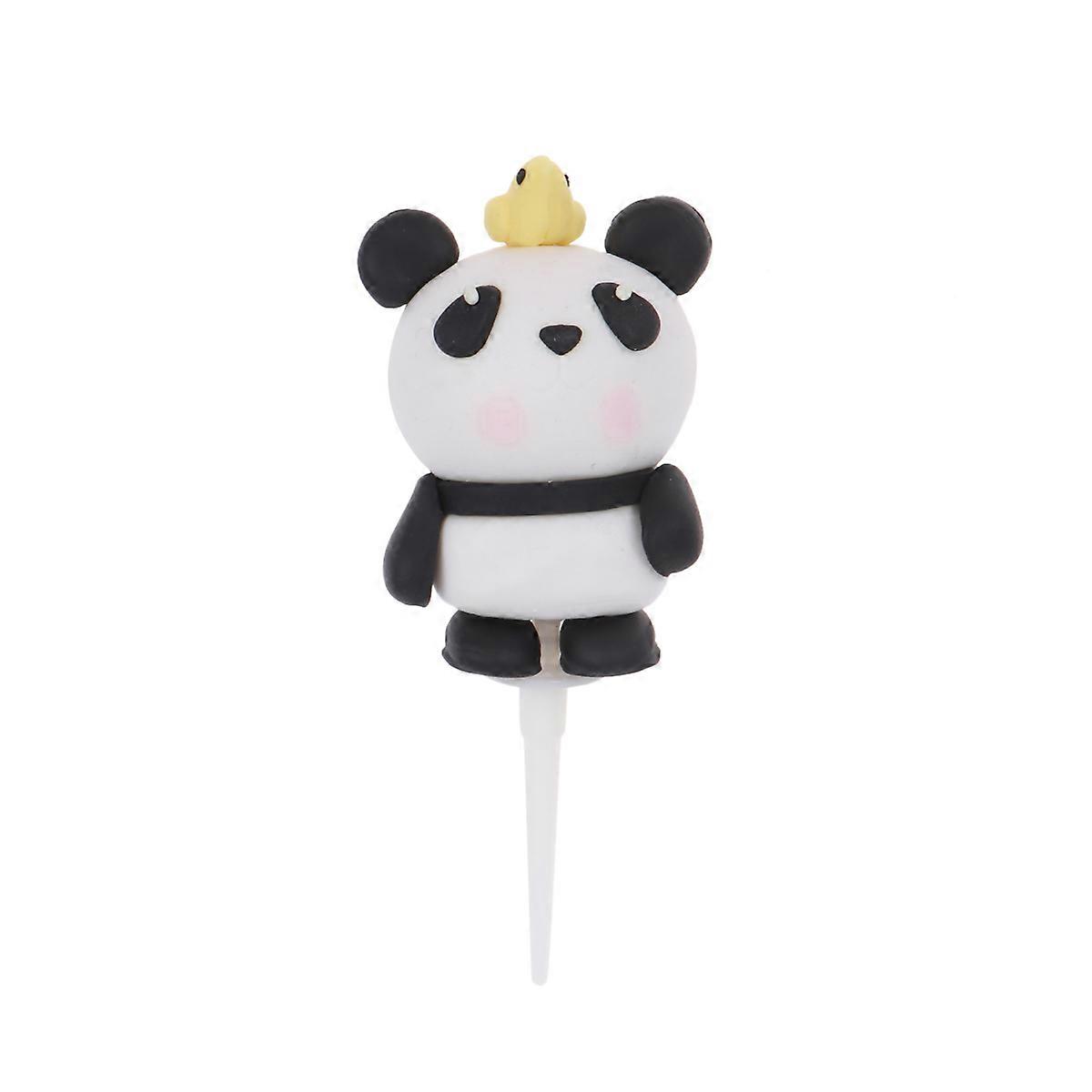 Adorable Panda Cake Pick Polymer Clay Birthday Cake Topper Multi for Decoration 1PC