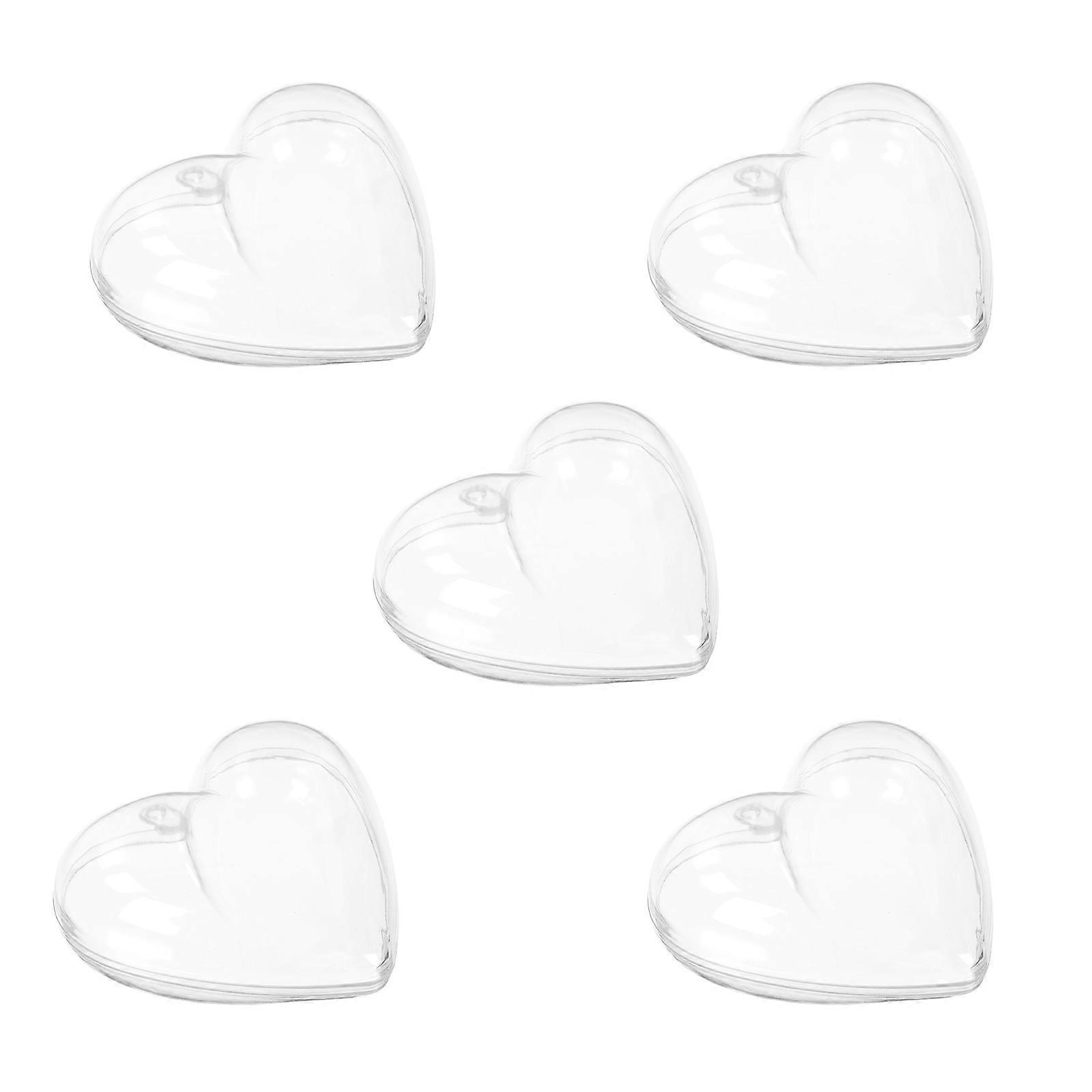 Heart Box Transparent Storage Boxes for Storage 5Pcs Durable