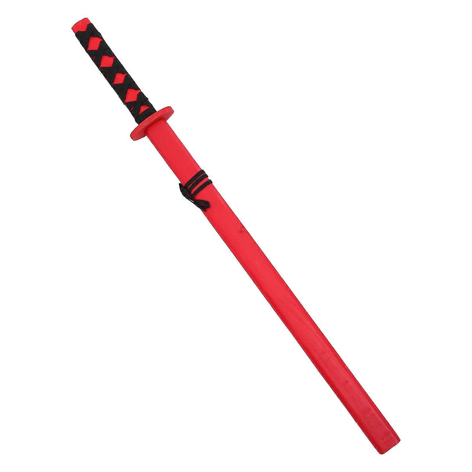 Kids Sword Red Wooden Cosplay Sword Safe And Durable For Halloween Party 73X7X4CM Parent-Child Interaction 1Set