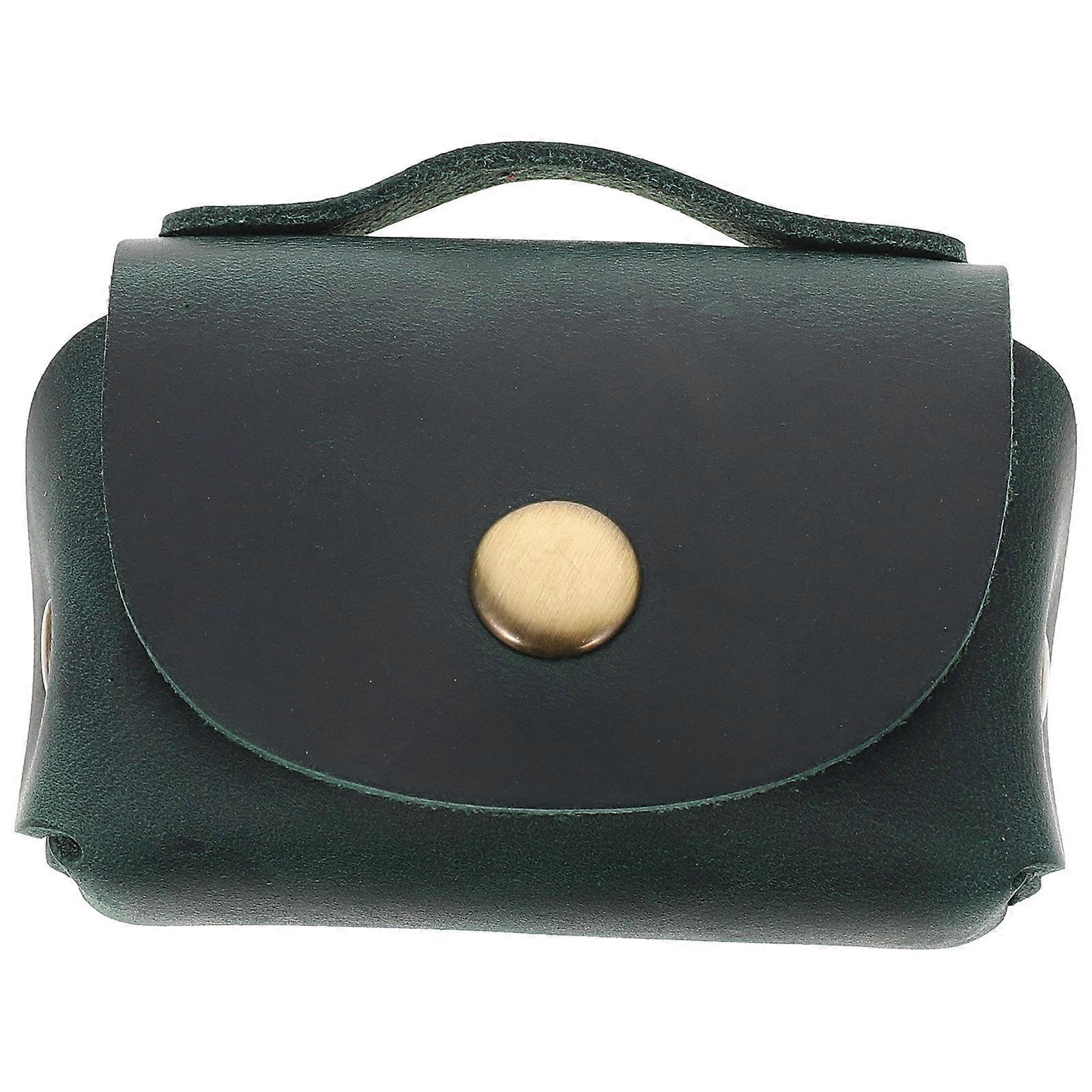 Practical Keys Storage Bag in Genuine Green for Organizing Coins and Data Lines Small Size