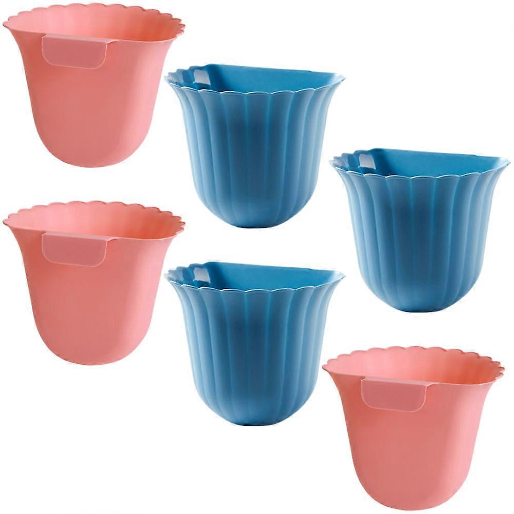 Convenient Throwing Wall-Mounted Dustbin For Kitchen And Toilet Use In A Flower Shape With Material 6Pcs
