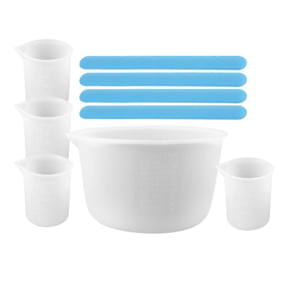 Epoxy Silicone Measuring Cups with Stir Sticks for DIY Crafts Making Portable and Easy to Use 1 Set