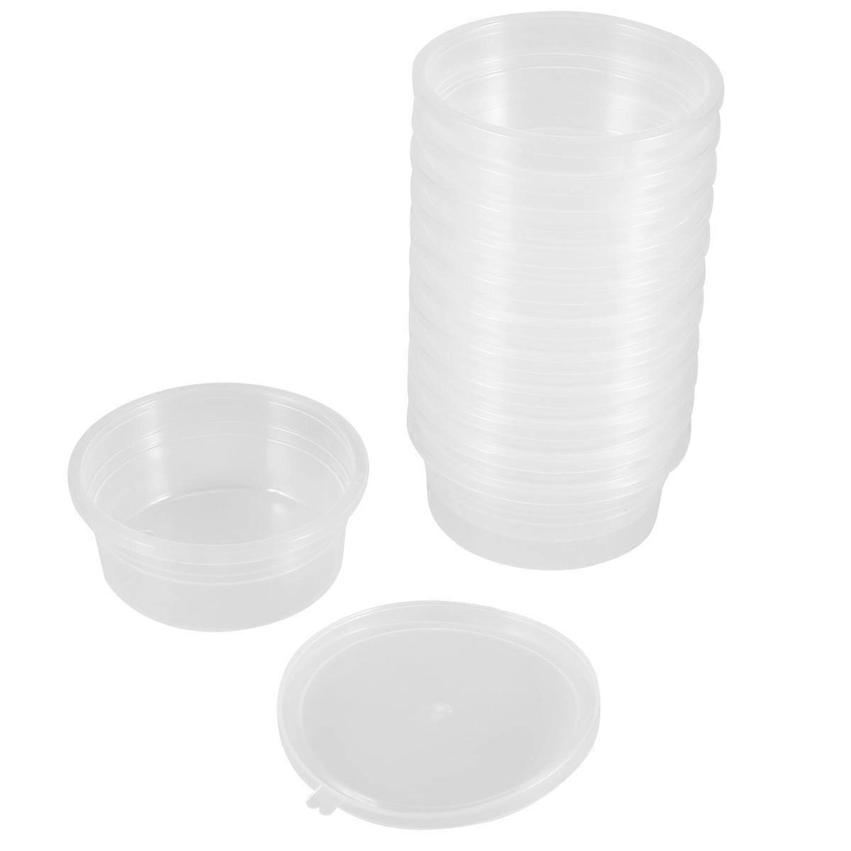 Transparent Plastic Storage Boxes for Colored Clay Round Containers with Lids 50 Pieces