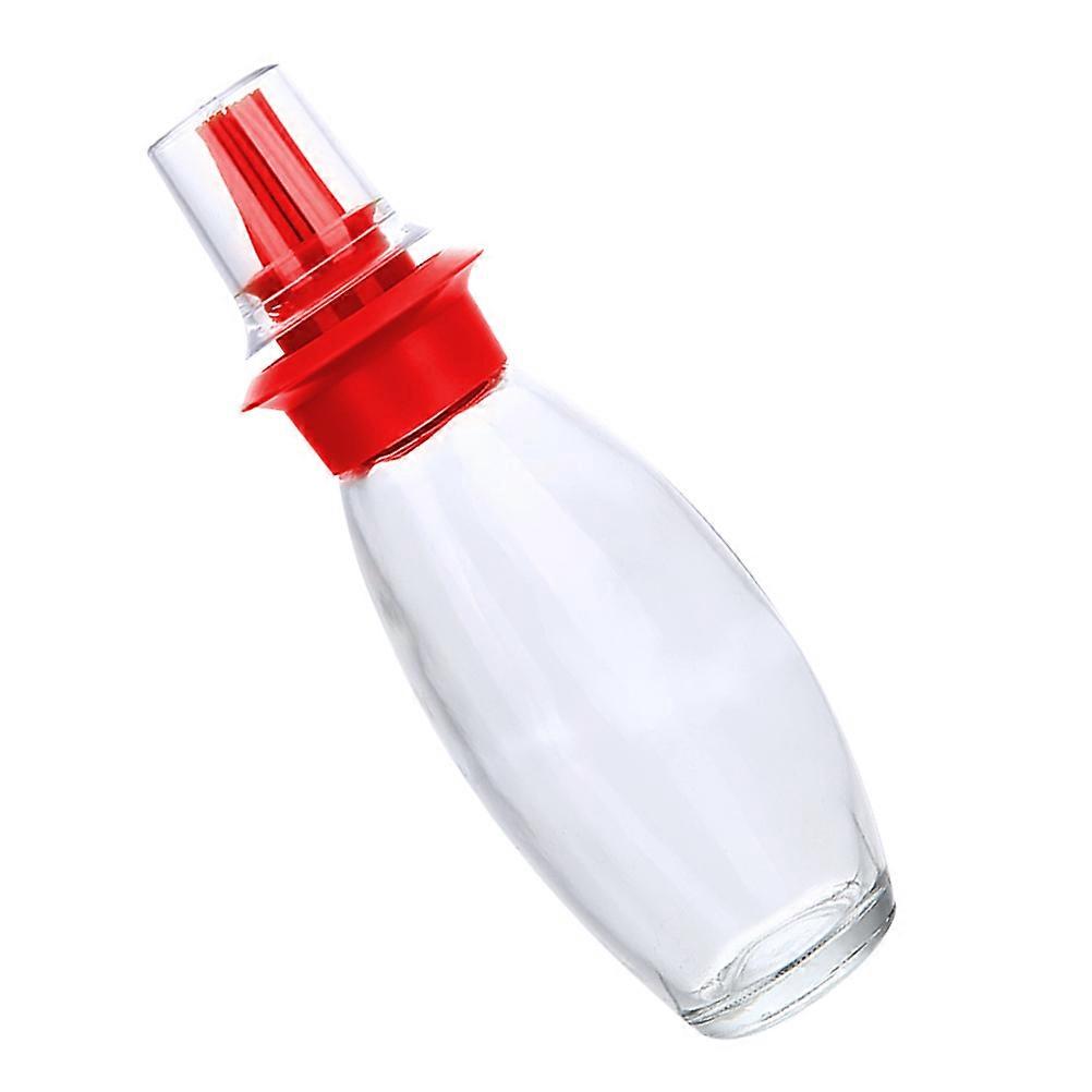1pc 220ml Silicone Oil Brush with Bottle Kitchen Tools Oil Container for Barbecue Red