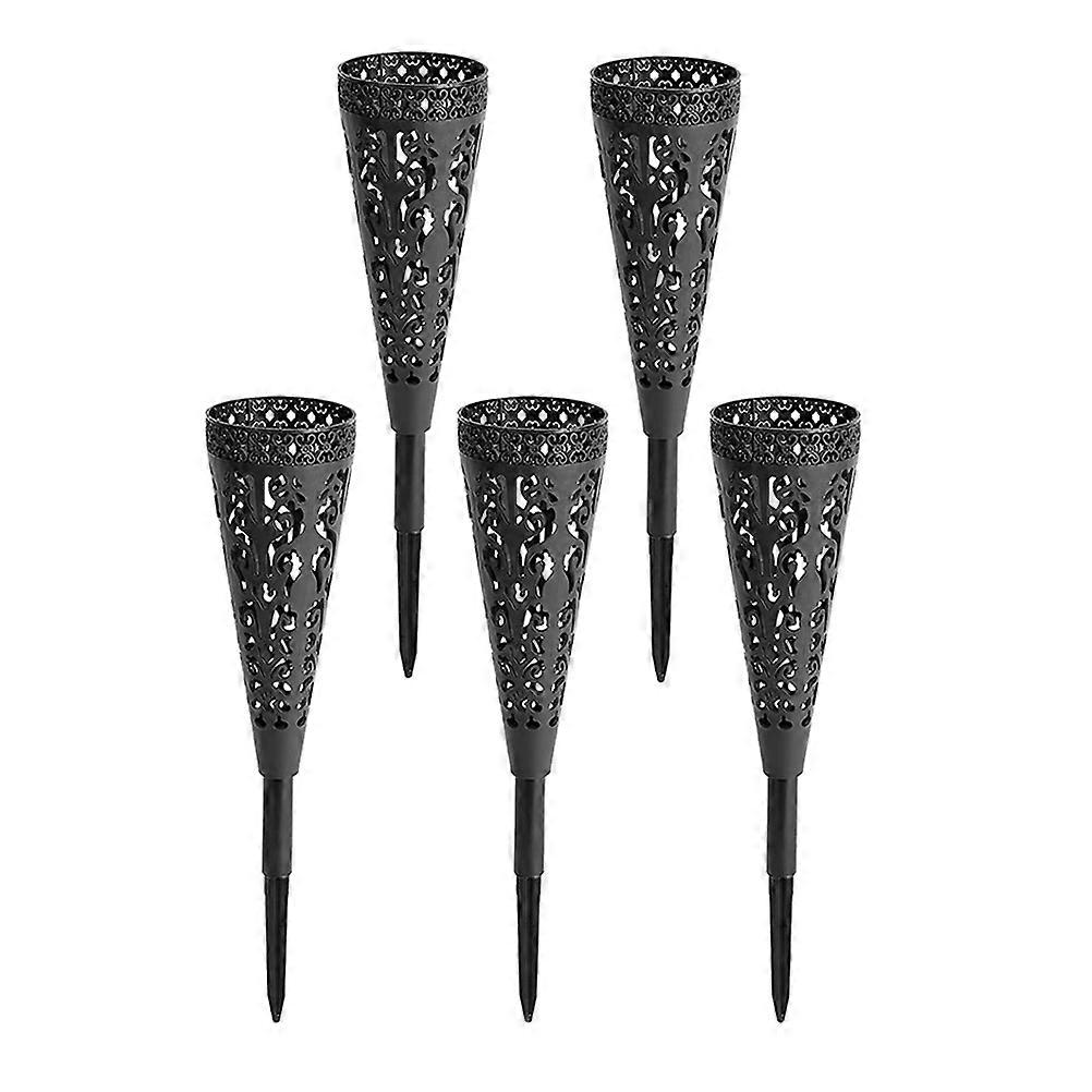 Cemetery Flower Basket 5Pcs Cone Shape Black Plastic For Flower Insertion