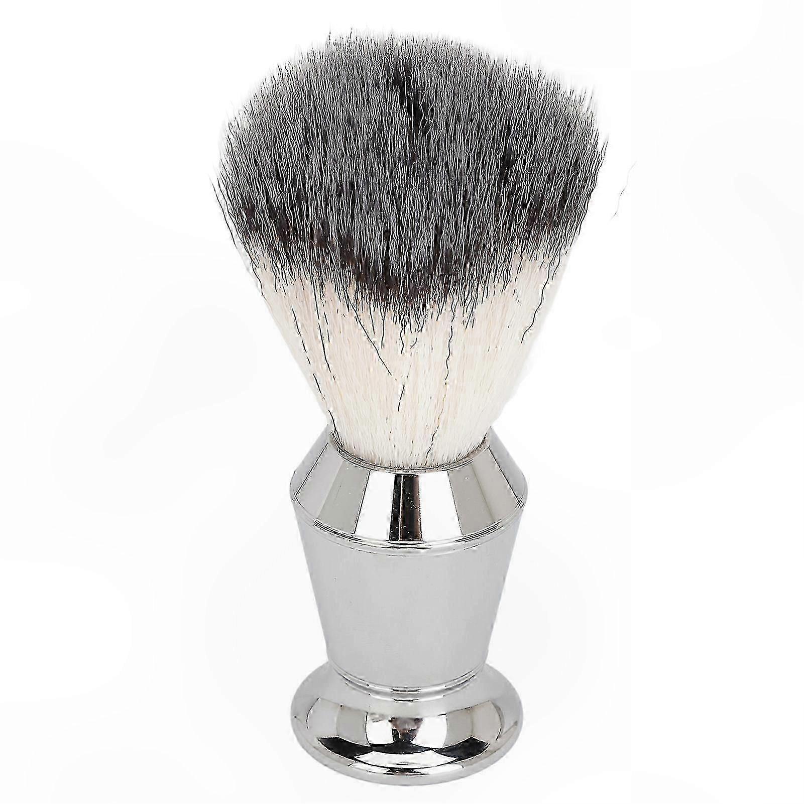 Synthetic Bristle Beard Brush with Stainless Steel Handle for Quick Drying and Easy Lathering