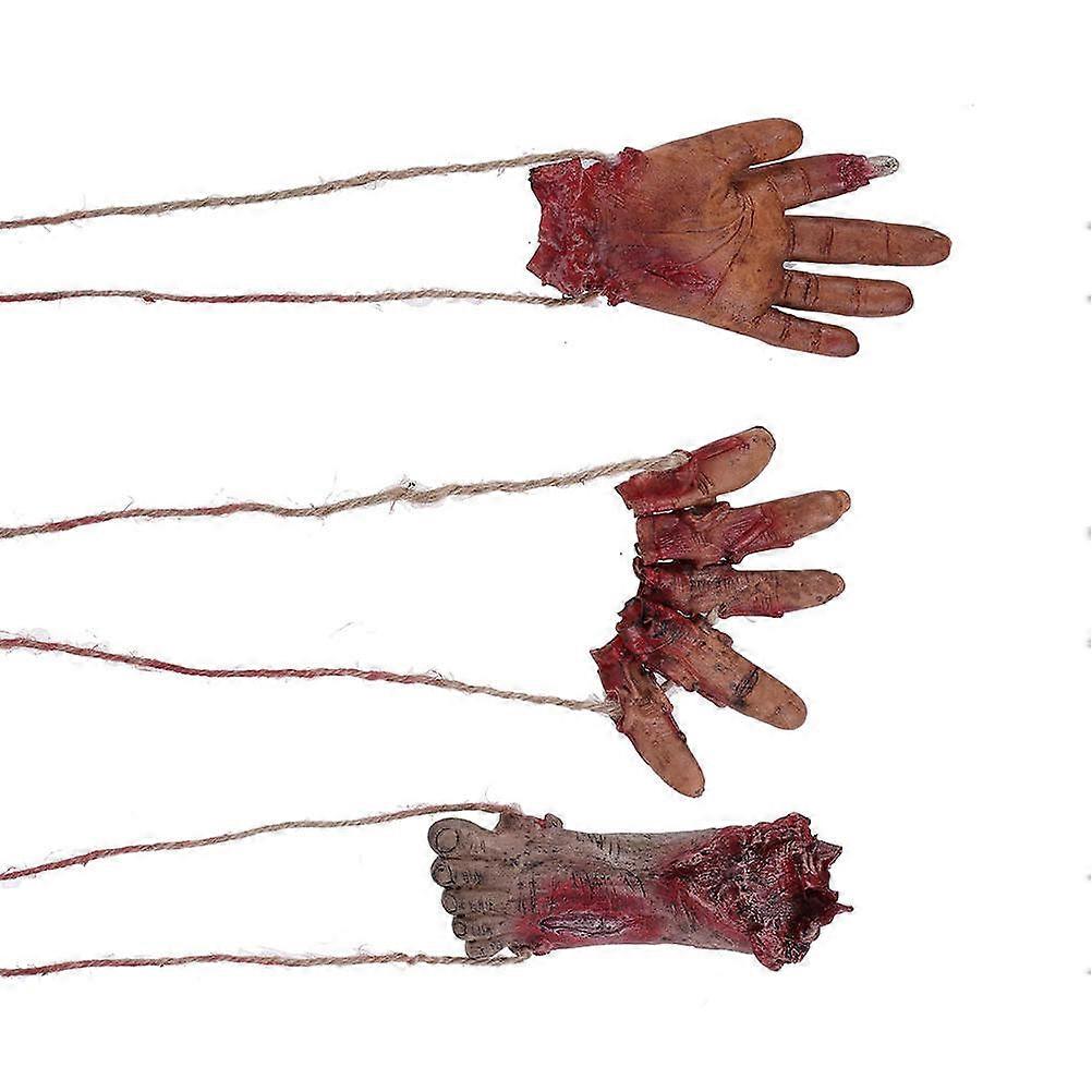 Scare Your Friends With Lifesize Broken Foot Hanging Decoration For Halloween Festivities 16x5Cm 3Pcs