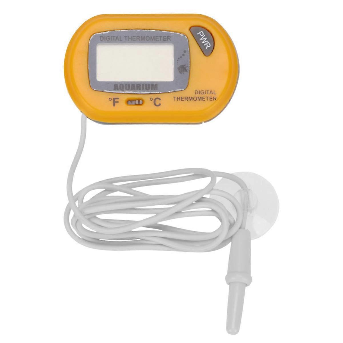 Mini Thermometer Tank Digital Thermometer for Aquariums and Swimming Pools, Waterproof Precision Thermometer in Yellow
