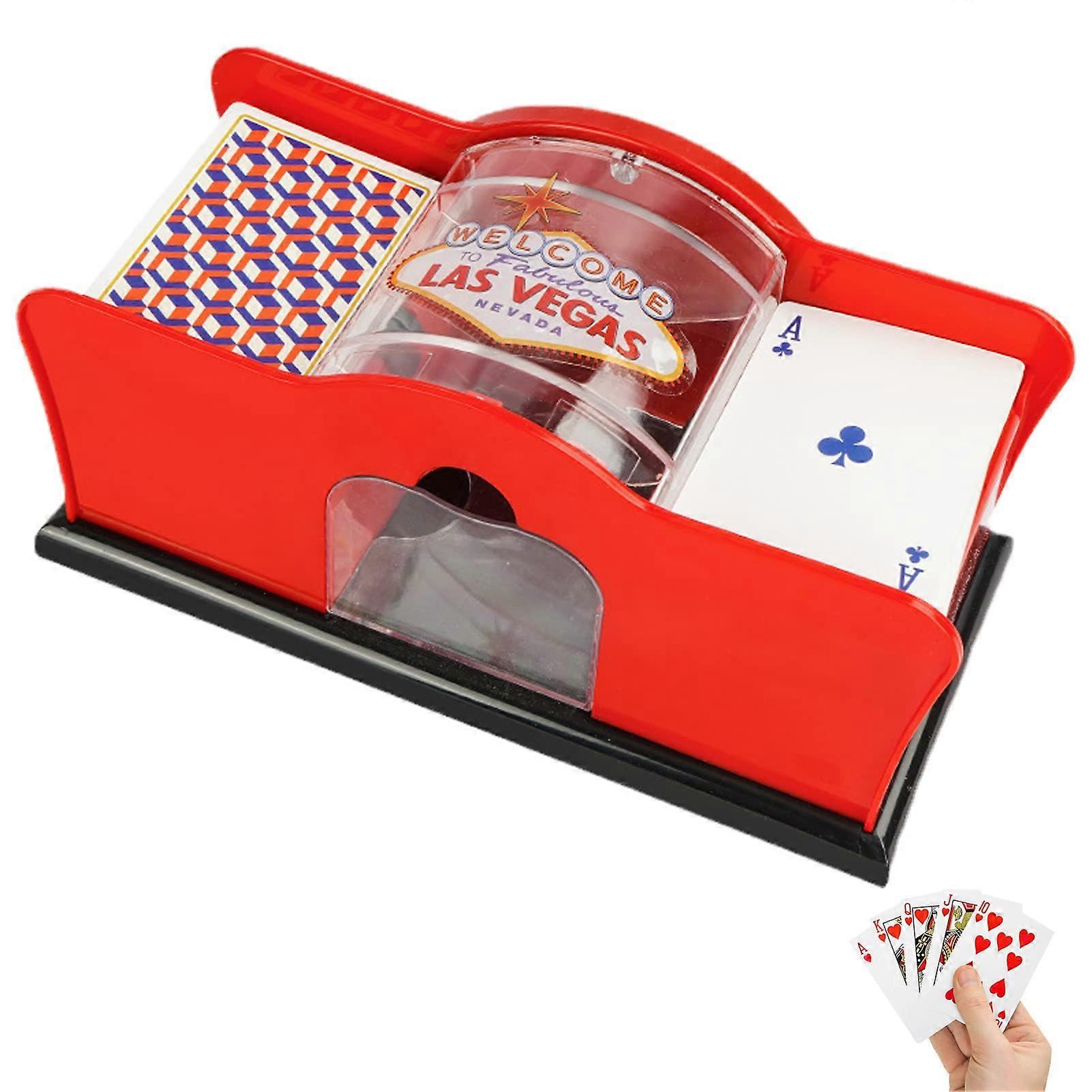 Card Shuffler Hand Crank, Machine for Poker Cards, 2Deck Hand Manual Card Shuffler