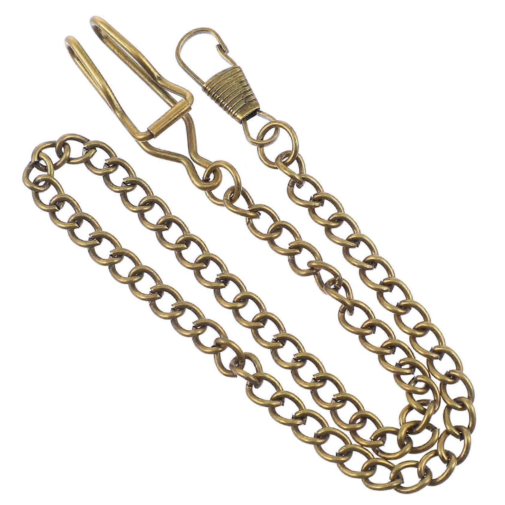 Keyring Pocket Watch Chain for Men, Decorative Alloy, Durable Silver Chain, Vintage Style, 14 Inch Length