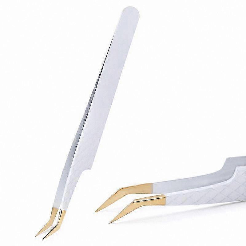 Precision Anti-Static Eyelash Tweezers - Stainless Steel with Fine Ear Tip for Lash and Brow Application