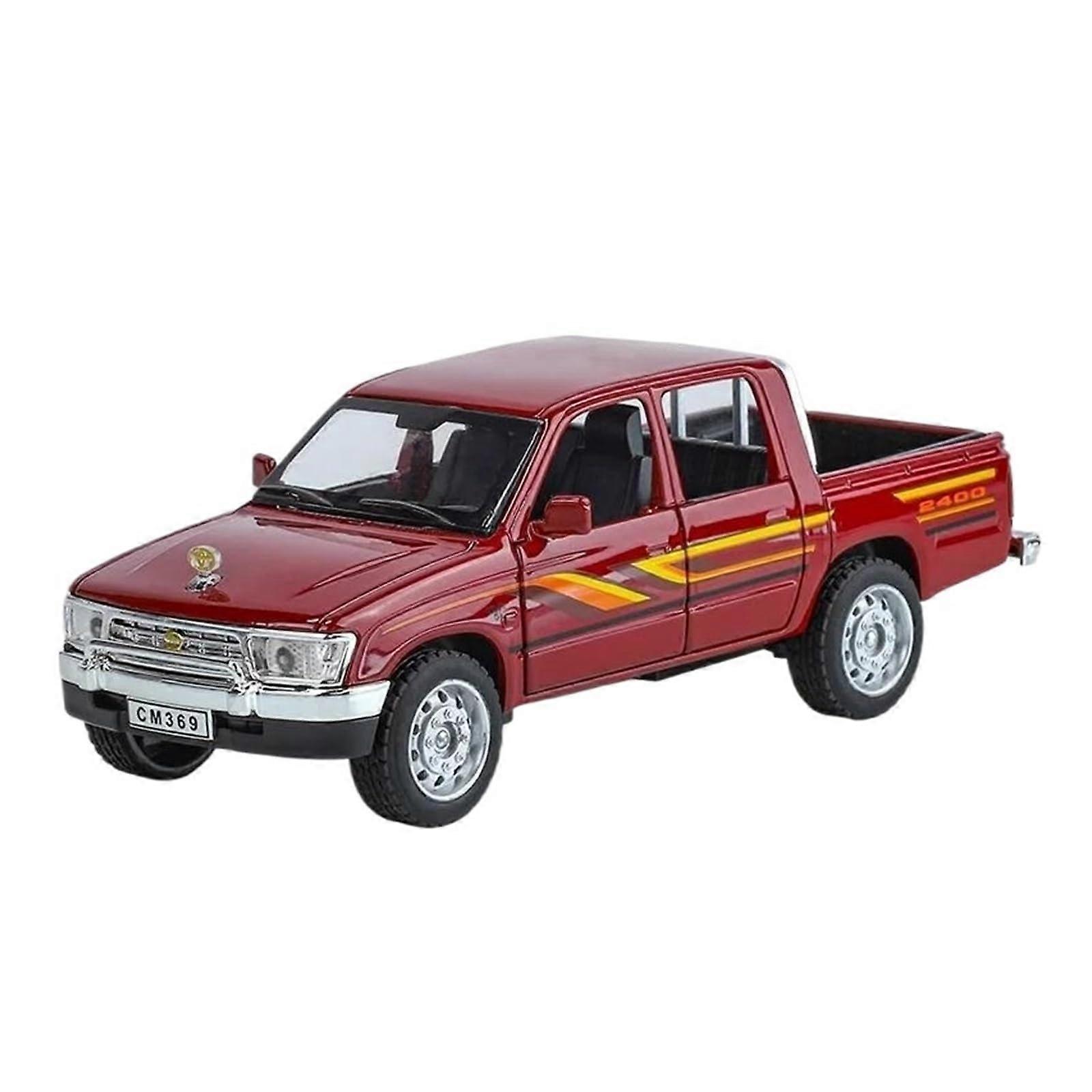 Accurate Scale Model Car 1:32 For Toyota Hilux Alloy Metal Model Simulation Vehicle Replica Collection Craft Ornaments Diecast Vehicle (Red)