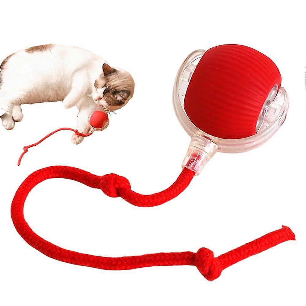 Cat Ball Toy Moving Ball Triggering Hunting Behavior Interactive Realistic Obstacle Mimicking Cat Ball NGSupport Red