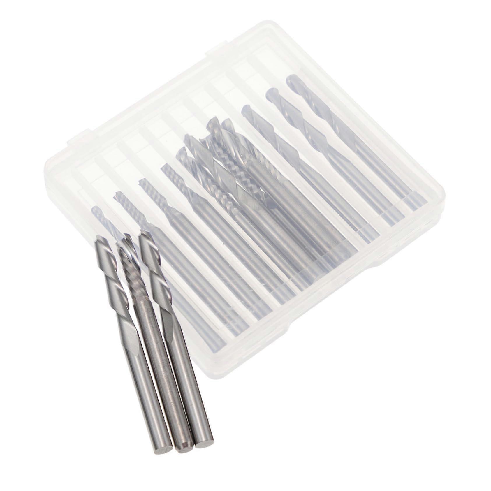 Tungsten Carbide End Mills 12-Piece Set For Wood Engraving CNC Milling Single-Flute High-Quality Cutting Tools