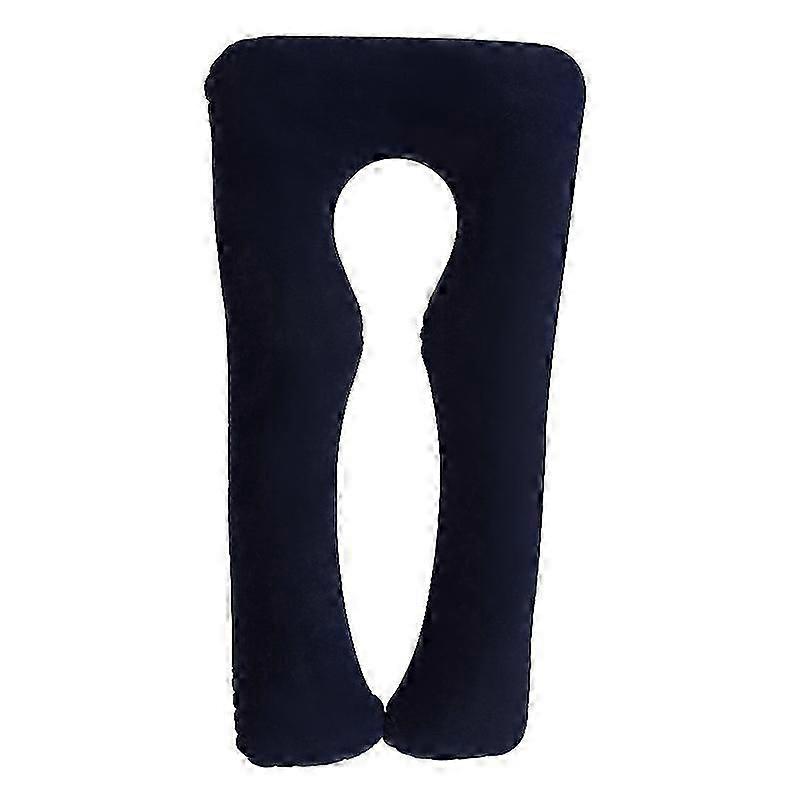 Uppblåsbar graviditetskudde U-form sovstödskudde för gravida kvinnor Mysig bula moderskapskudde Helkroppssida sovvagn