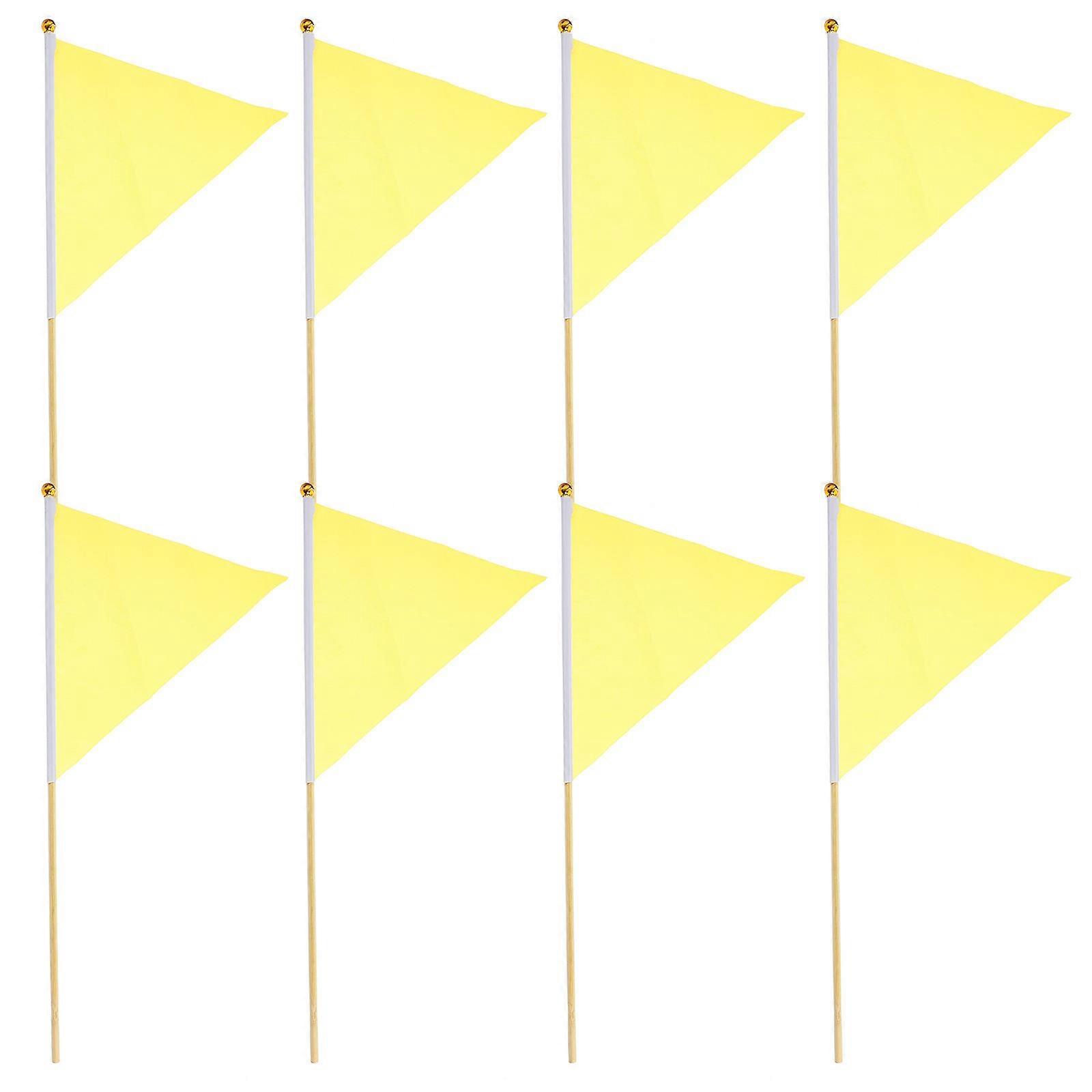 Construction Marker Flags 16 Pcs With Poles For Lawn Use 40x30cm Practical Yellow Color