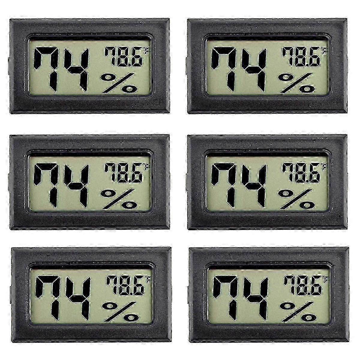 6pack Mini Hygrometer Digital Thermometers for Small Spaces in Europe