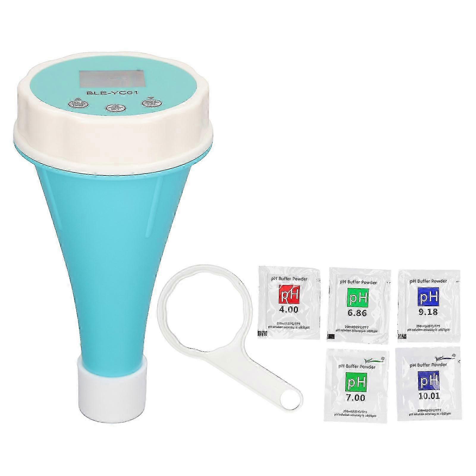 Smart pool water tester for 6-in-1 Bluetooth monitoring PH CL EC