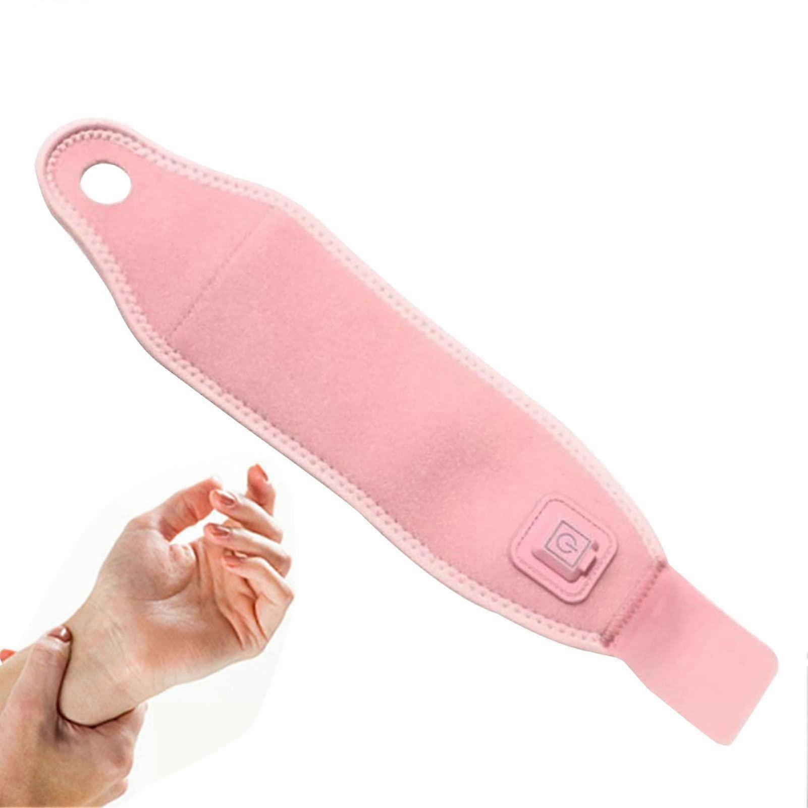 Hand Heating Pad with USB Three-Speed Temperature Control, Moxibustion Hot Compress Wrist Support Brace, Pink