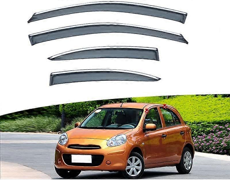 Car Side Window Wind Deflectors For Nissan Micra 2010-2013 Set Of 4 Window Visors Rain Deflectors