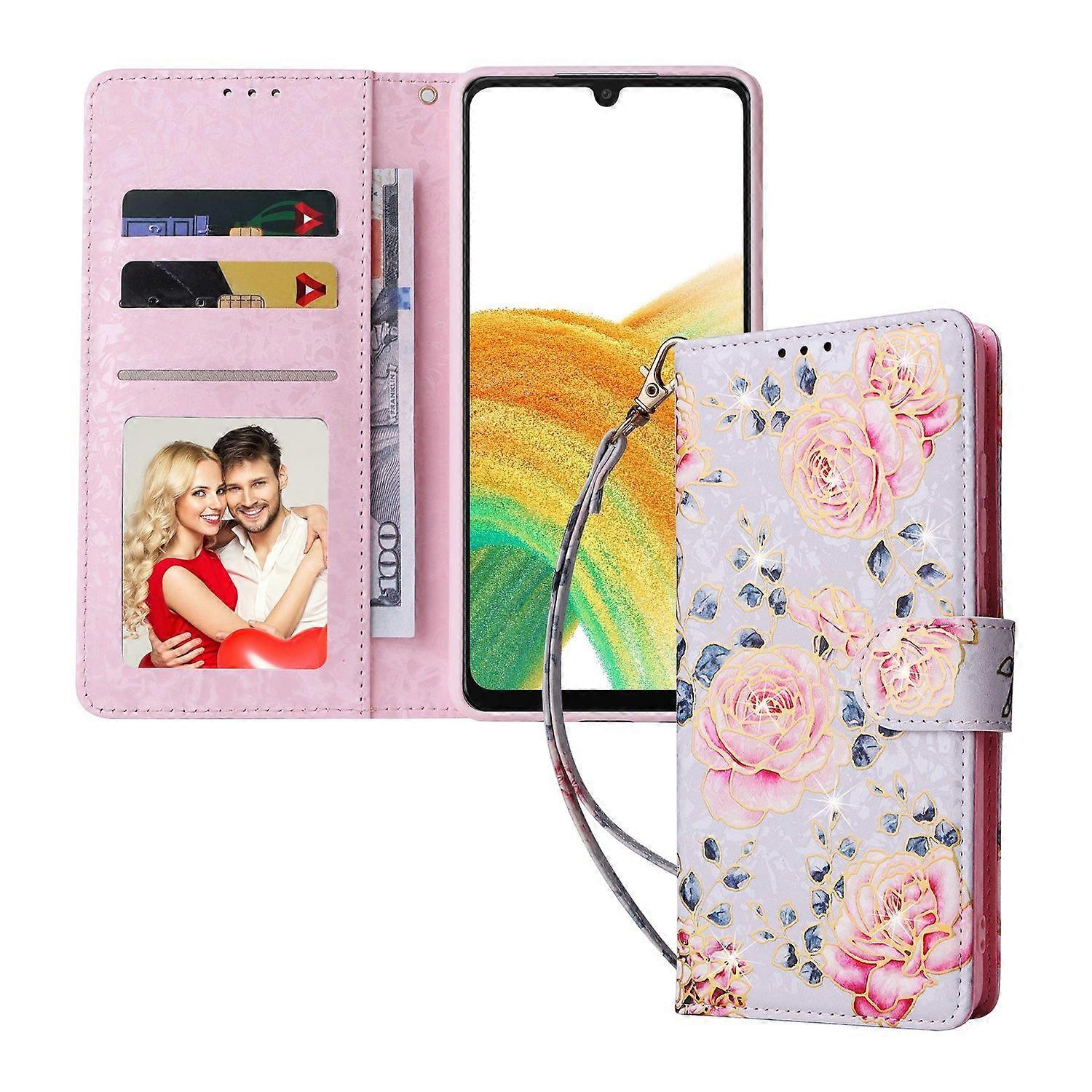 For Samsung Galaxy A53 5G Lacquered PU Leather Case Stand Wallet Full Protection RFID Blocking Phone