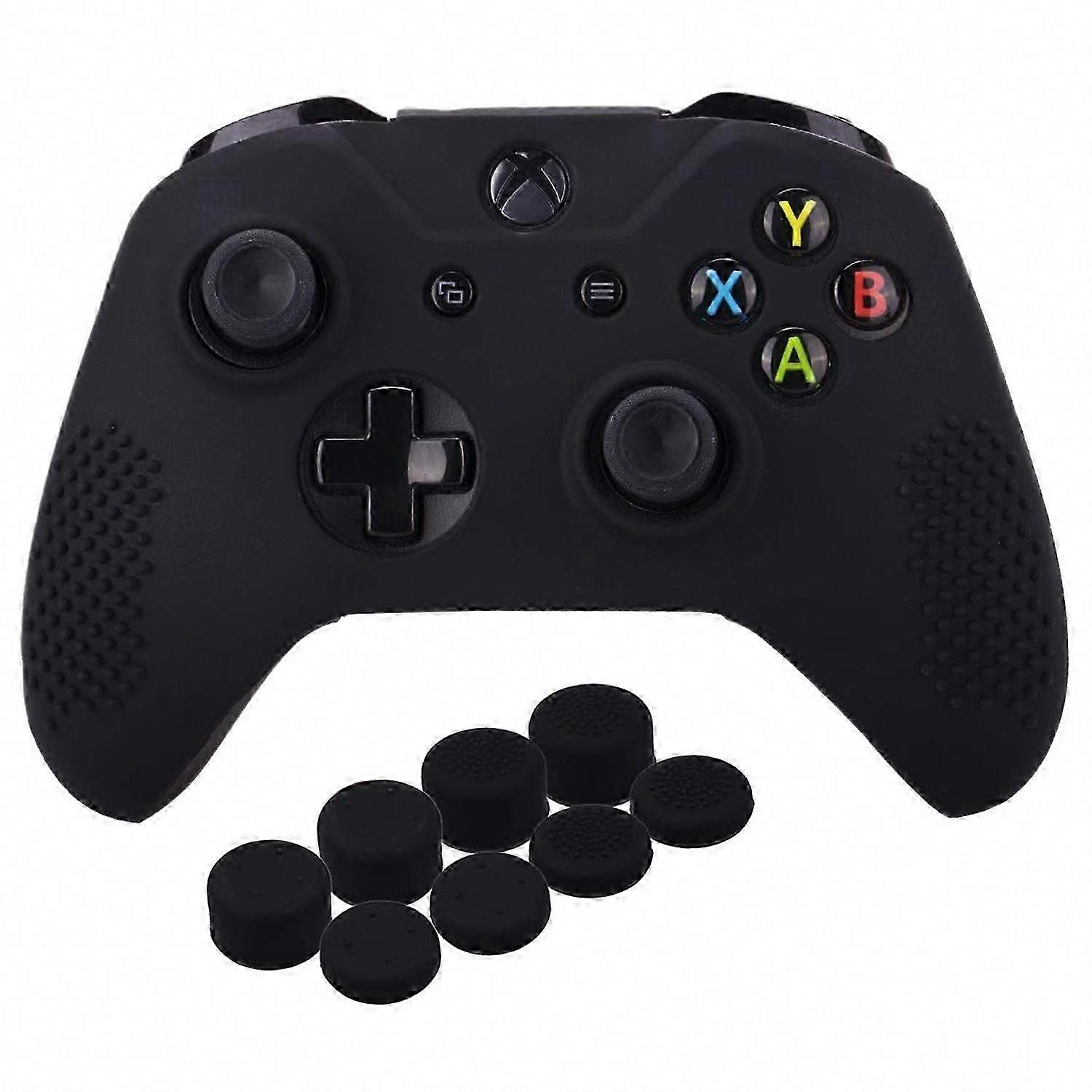 Studded Silicone Case for X & XS with Thumb Grips - 8-Piece Set (Black)