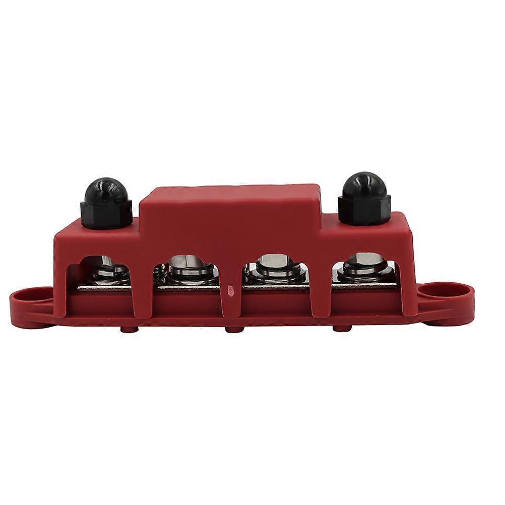 Power Distribution Block Marine Electrical System Yachts Caravans Boats Red Abs Material for Protection 1Pcs