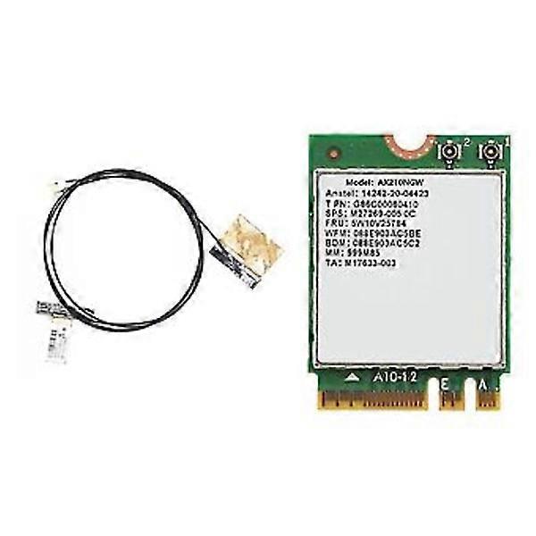 Ax210ngw Wifi + Antenne Wifi 6e Bluetooth 5.2 2,4 GHz 5 GHz 3000 Mbit/s M.2 Wireless Adapter 802.11ax
