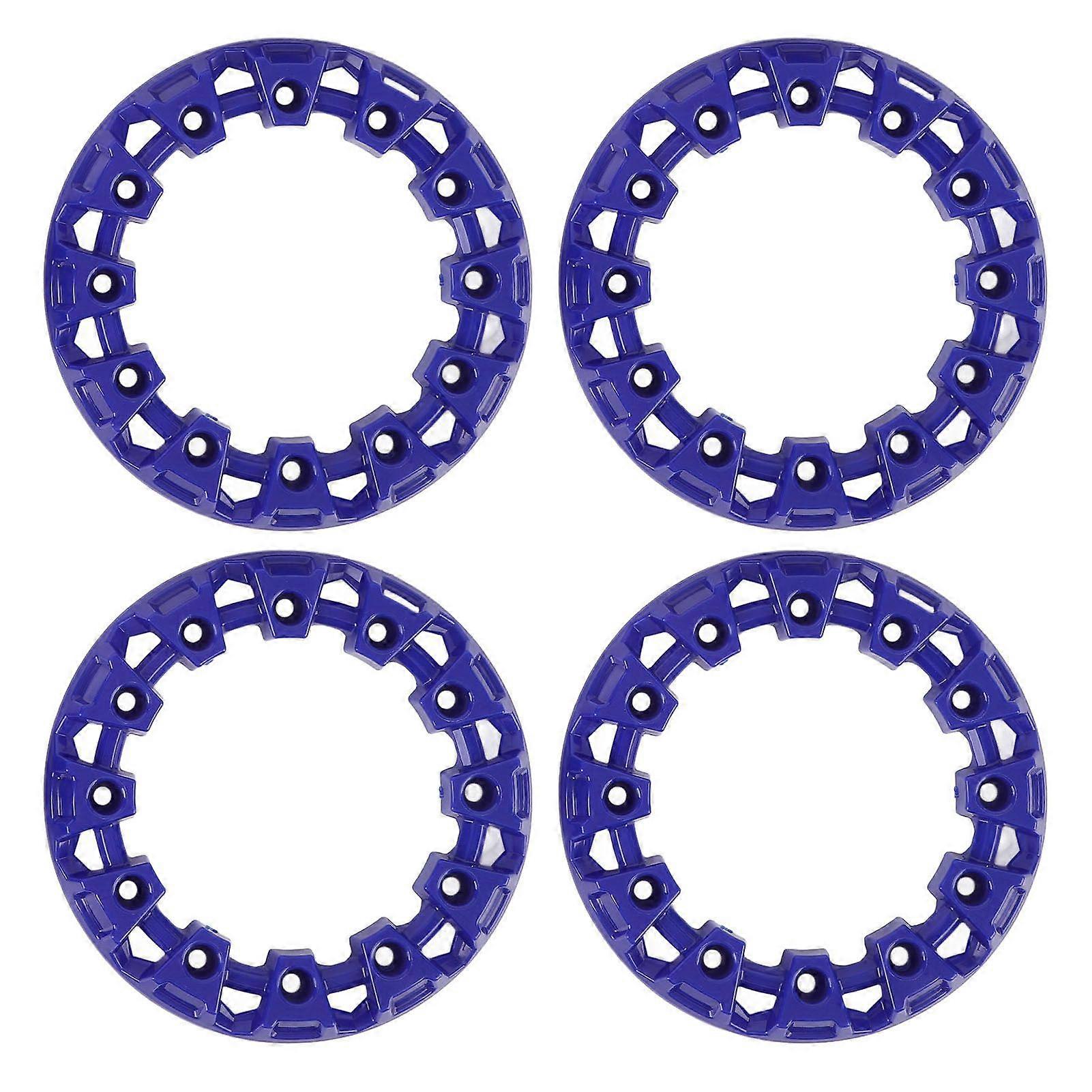4Pcs 6 Inch ATV Wheel Trim Hub Protection Decor Plastic Tires Decorative Rim Guard Universal for Go Kart Blue