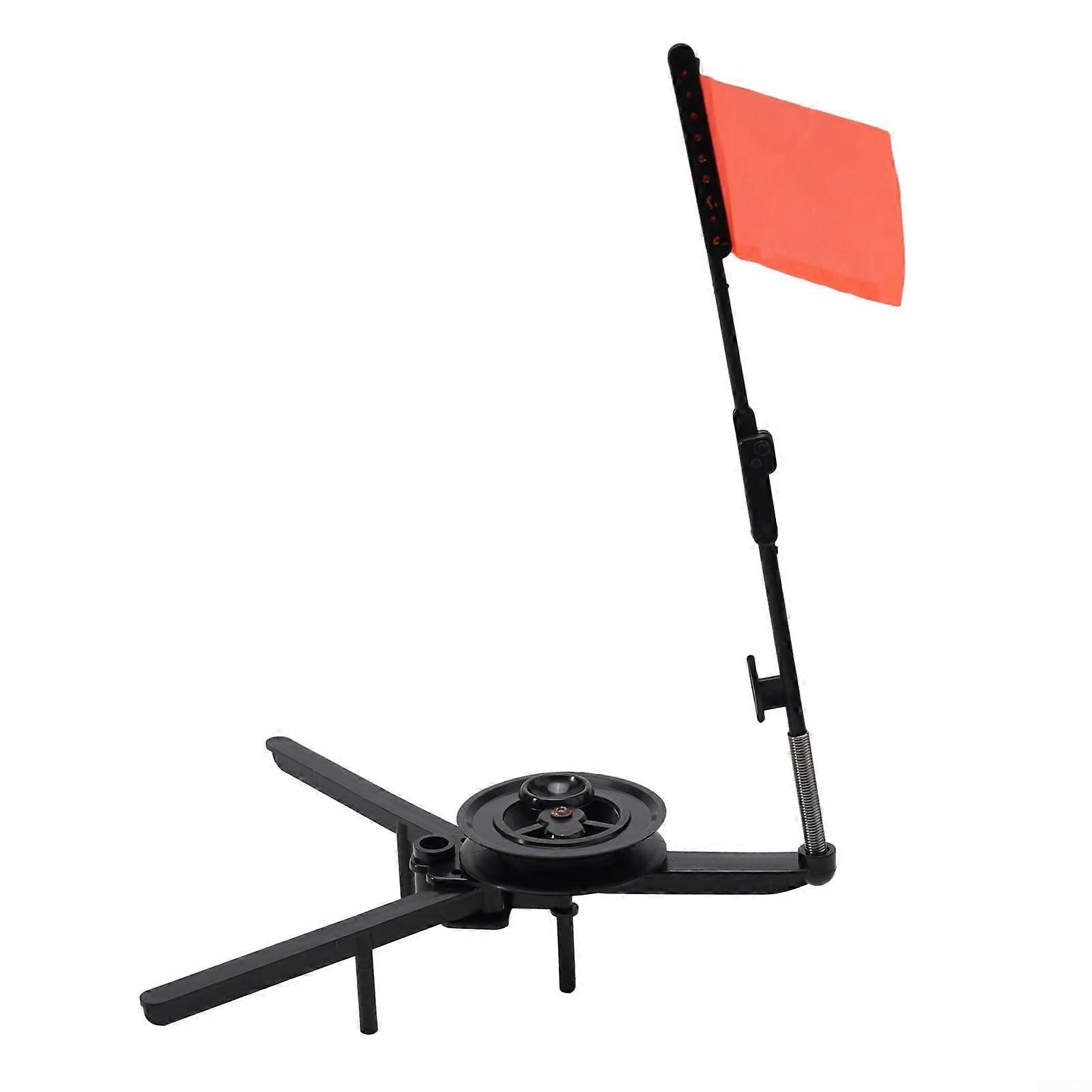 Compact Portable Ice Fishing Rod Tip Up with Bright Flag for High Visibility, Lightweight Design, Durable Material