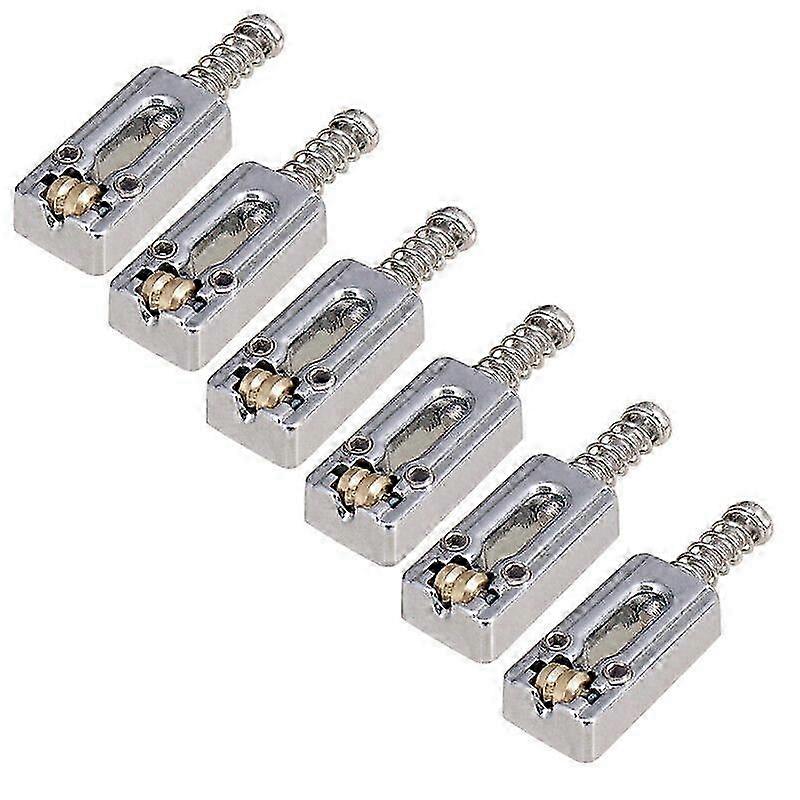 6pc Upgrade Chrome Metal Roller Saddle Guitar Bridge String Saddles...