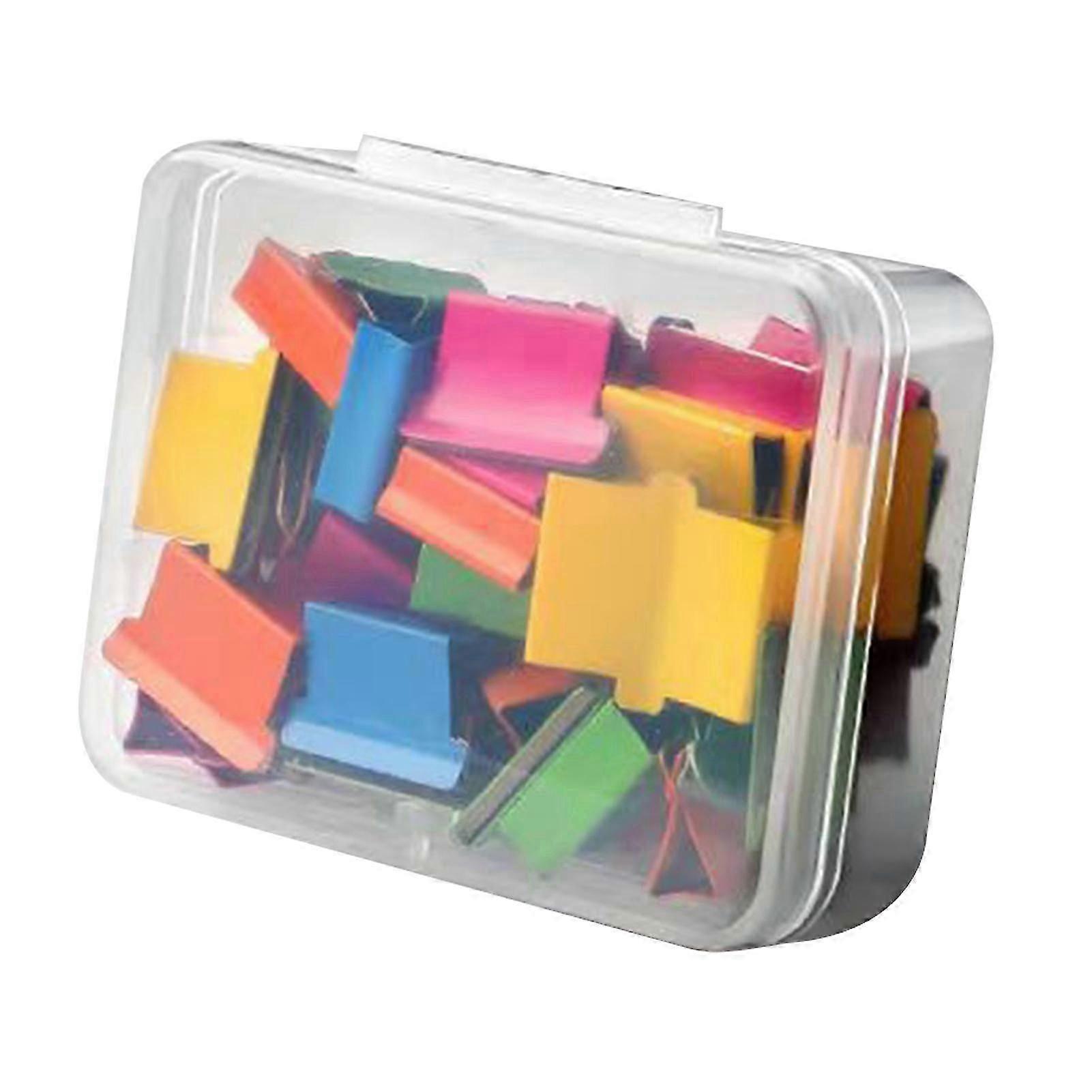 Handheld Binder Clip Dispenser with 50 Colorful Refill Clips for Paper, Test Sheets, Books