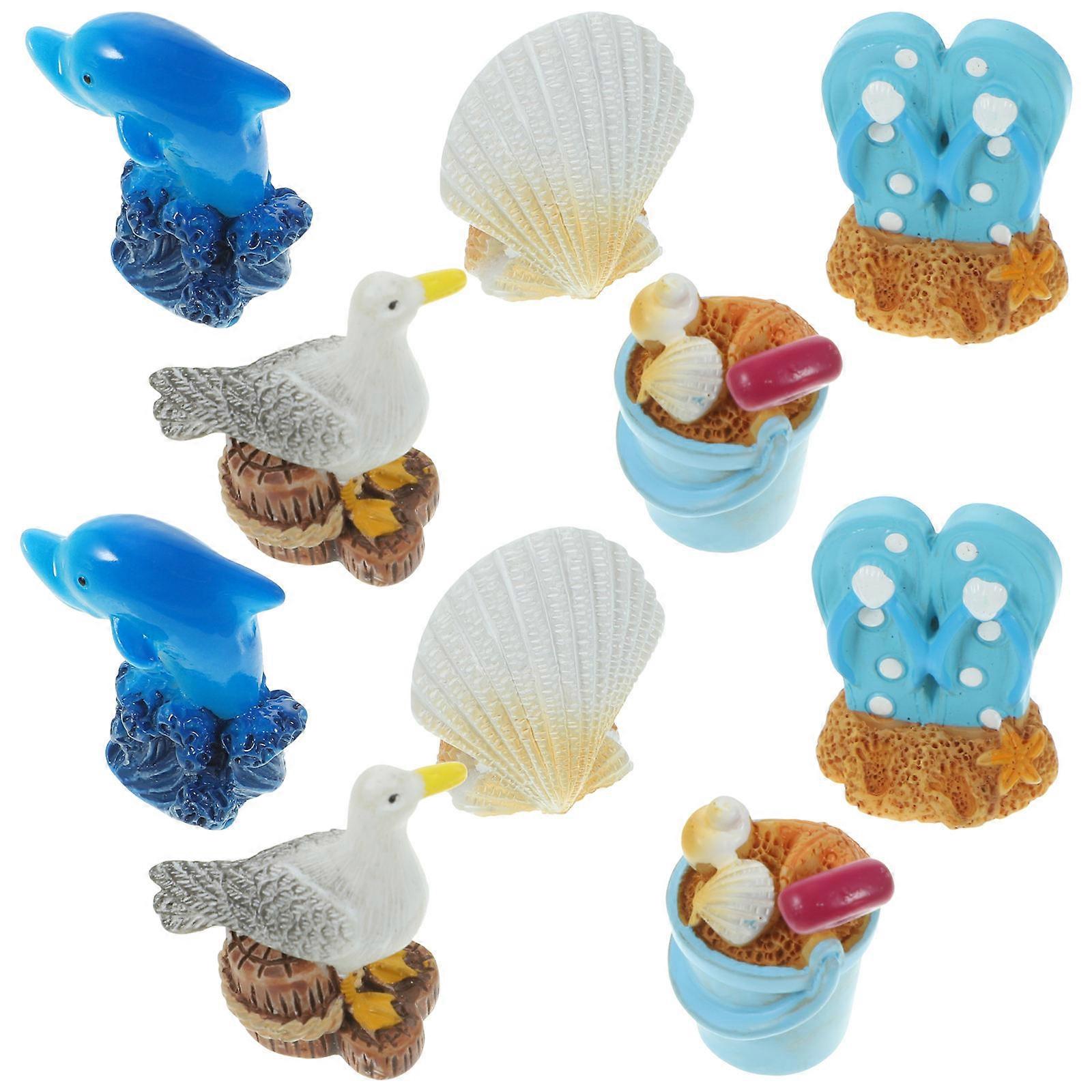 Decorative Ornamental 10Pcs Resin Miniature Things Coastal Theme Decor Assorted Décor