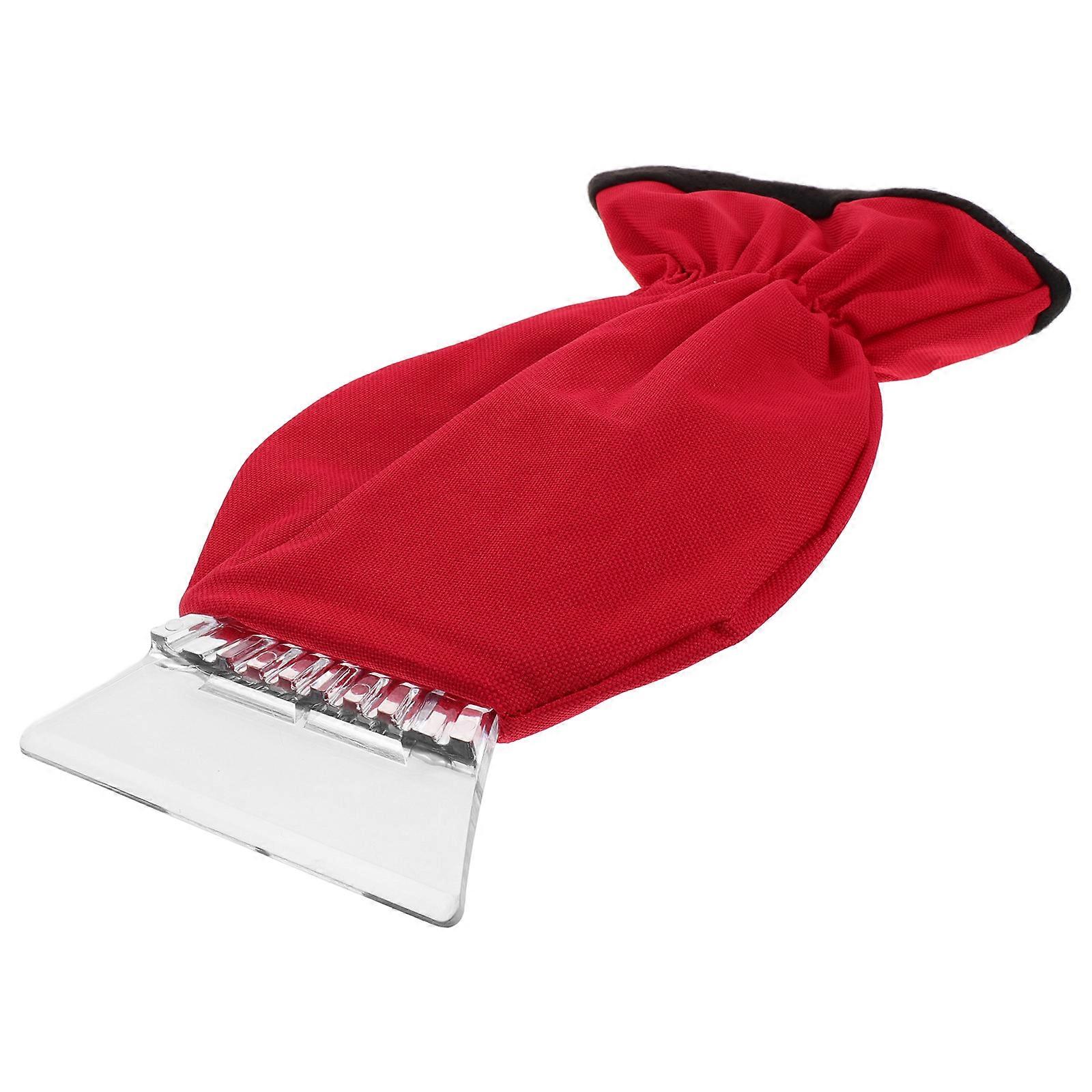 Ice With Glove Snow Removal Car Windshield Cleaning Tool Compact Design Red 1Set