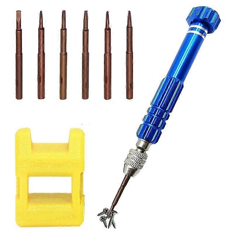 Magnetic 6 in 1 Tiny Screw Driver Kit, Small Screwdriver Set Perfect Mini Screws for Cell Phones, W